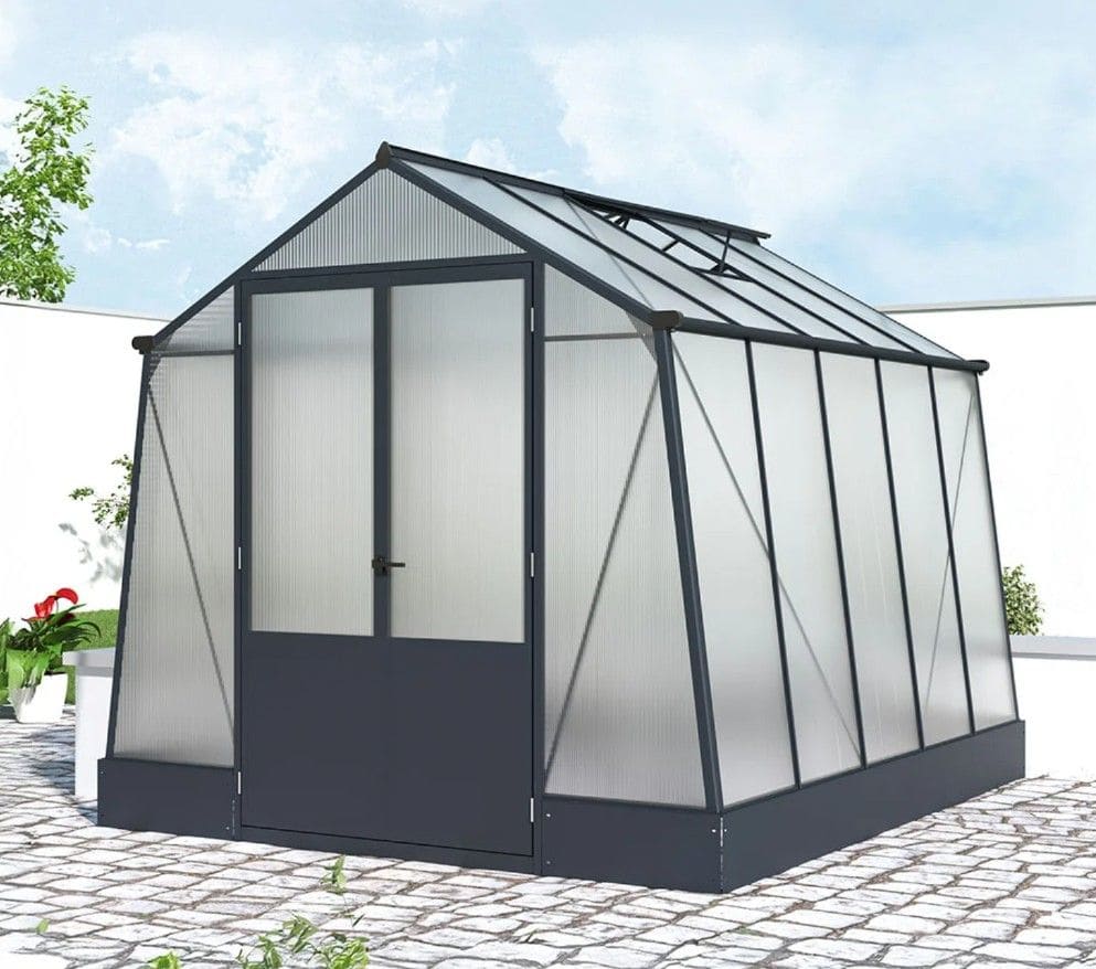 Westmann Aurora 810 - TuinKas met fundering - Antraciet 309x248 cm