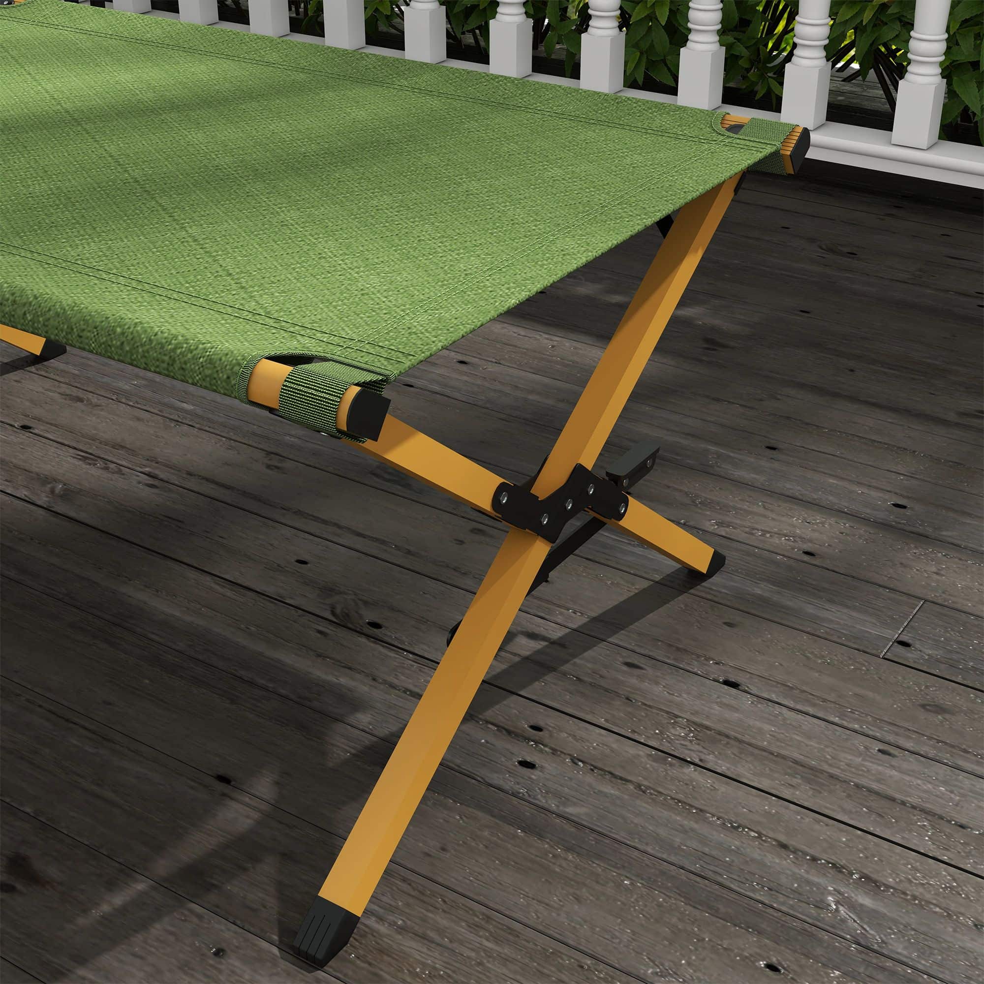 Stretcher Opvouwbaar - Ligbed met verstelbare rugleuning - 196x64x45 cm - Groen