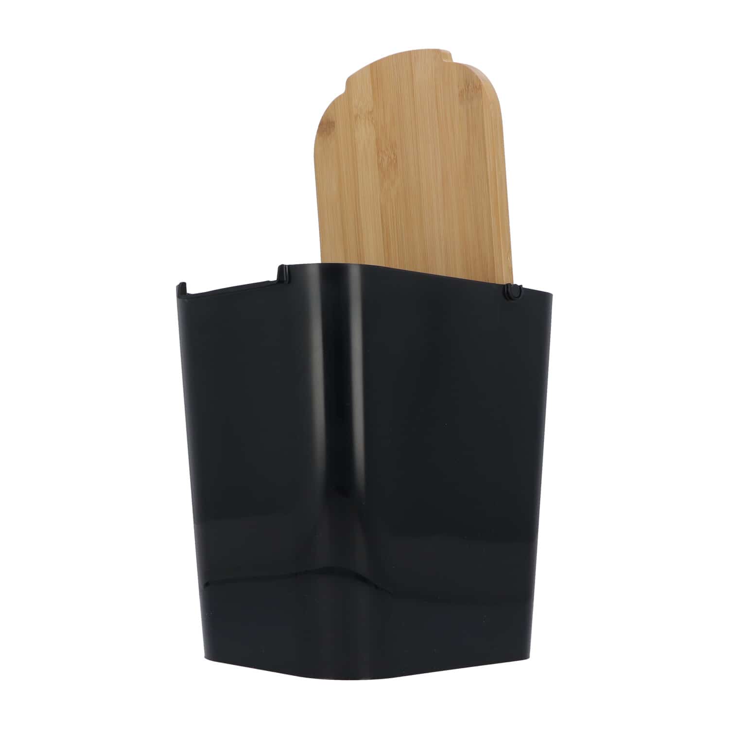4goodz Aanrecht Afvalbakje 5 liter bamboe deksel 22x18x24 cm - Zwart