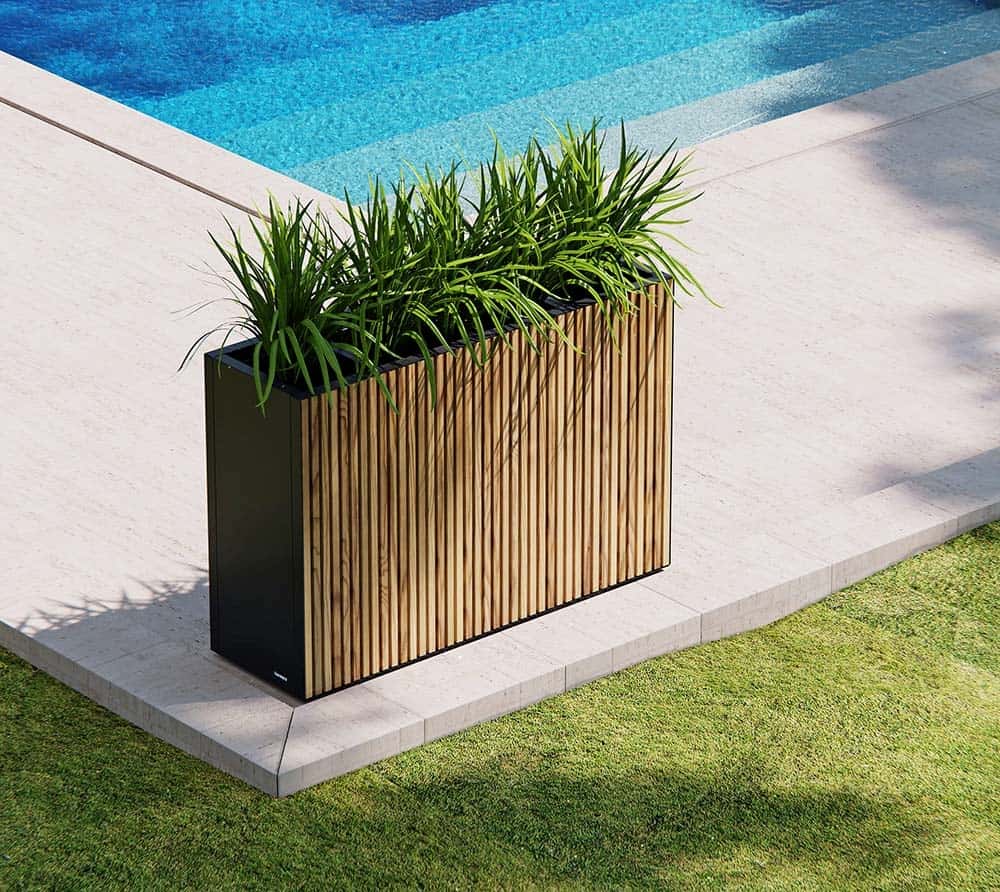 Herstera Garden Plantenbak Cube XL - 120x40x80 cm - Antraciet/Houtlook