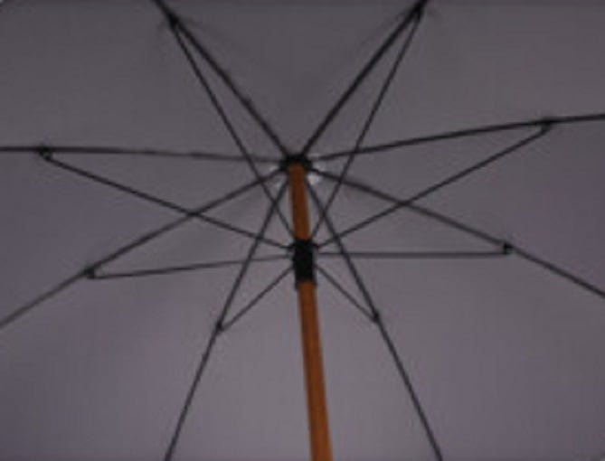 4goodz Parasol 220 cm met Opdraaimechanisme en Houtlook buis - Grijs