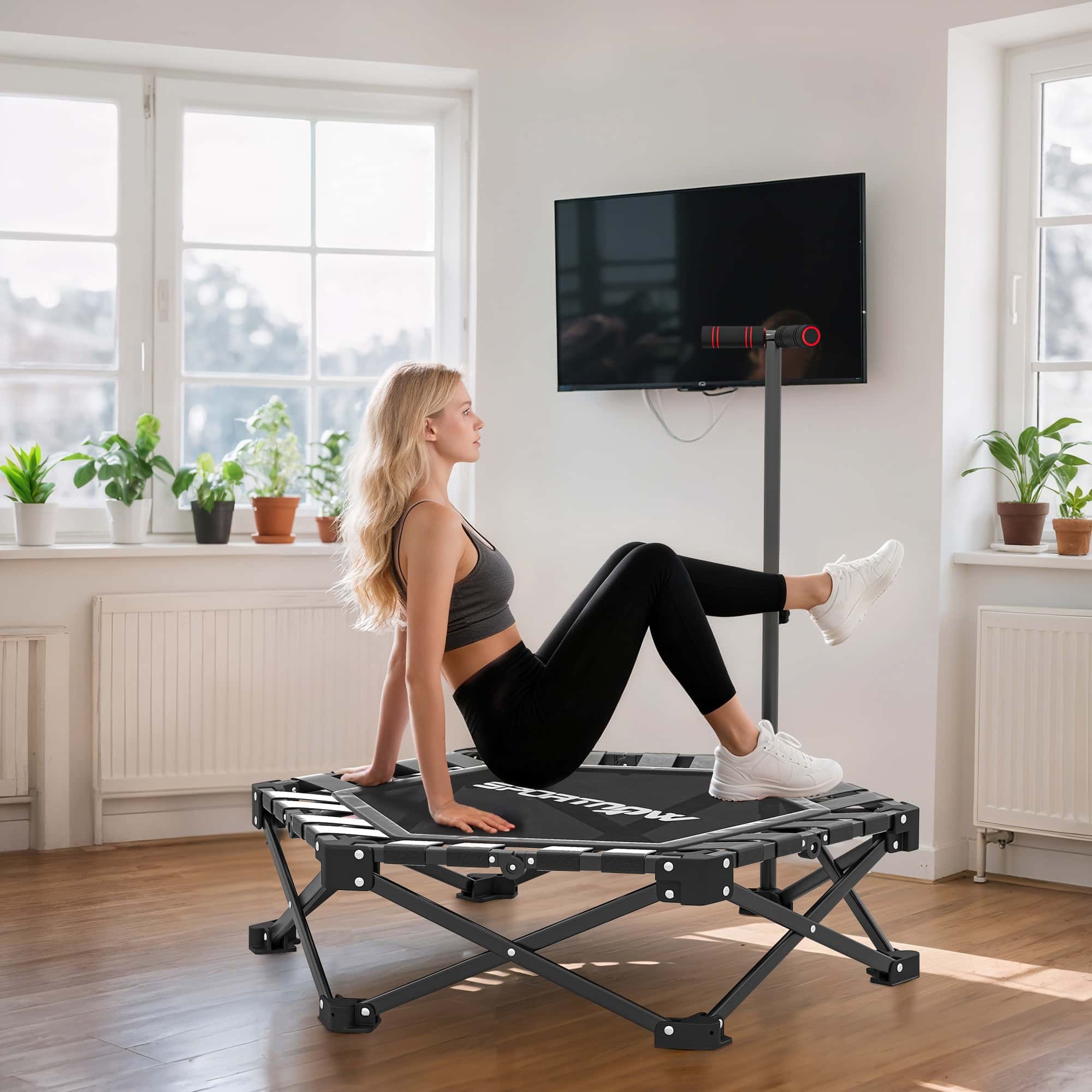 4goodz Fitnesstrampoline met verstelbare T-handgreep - tot 120 kg