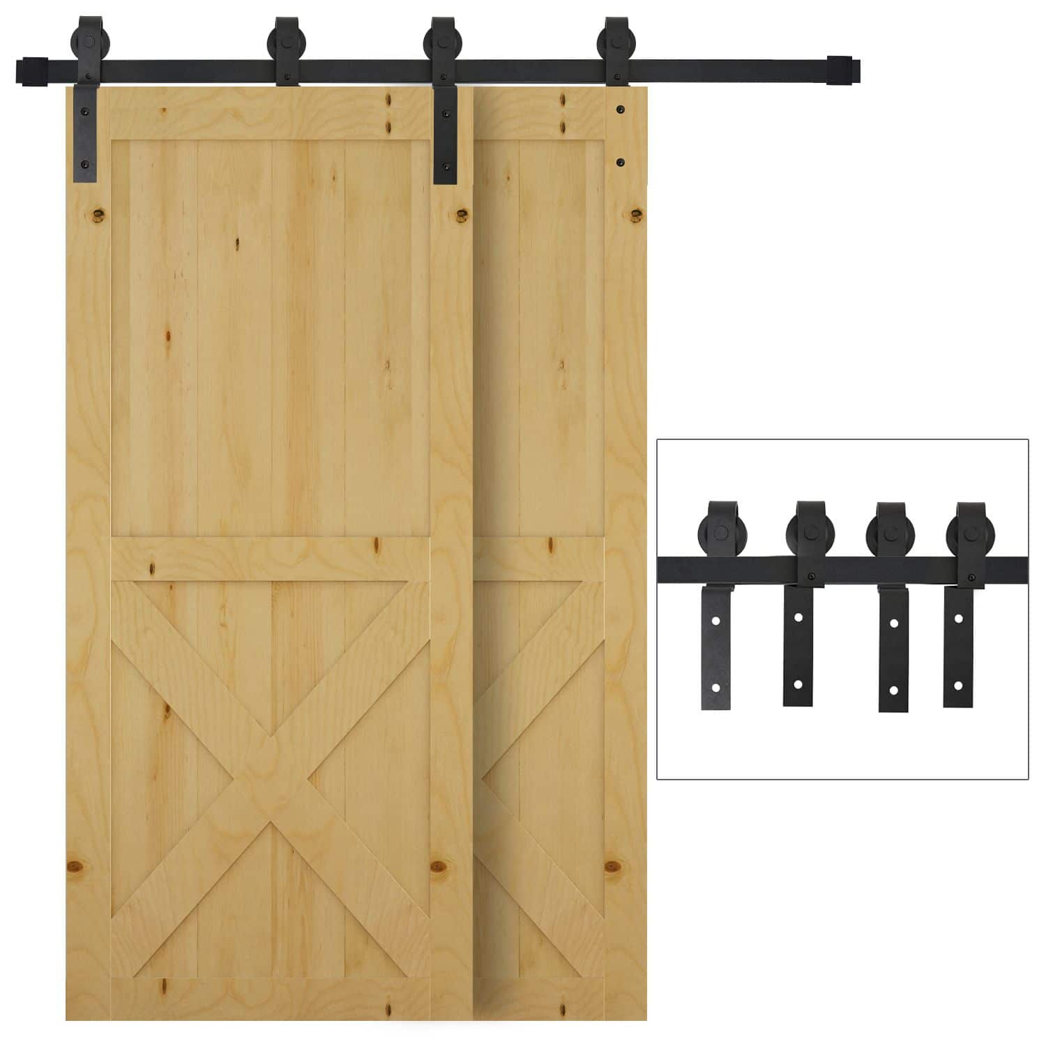 4goodz Loftdeur Schuifdeurrails 200 cm met Soepele Rollen Koolstofstaal - Zwart 4goodz Loftdeur Schuifdeurrails 200 cm met Soepele Rollen Koolstofstaal - Zwart