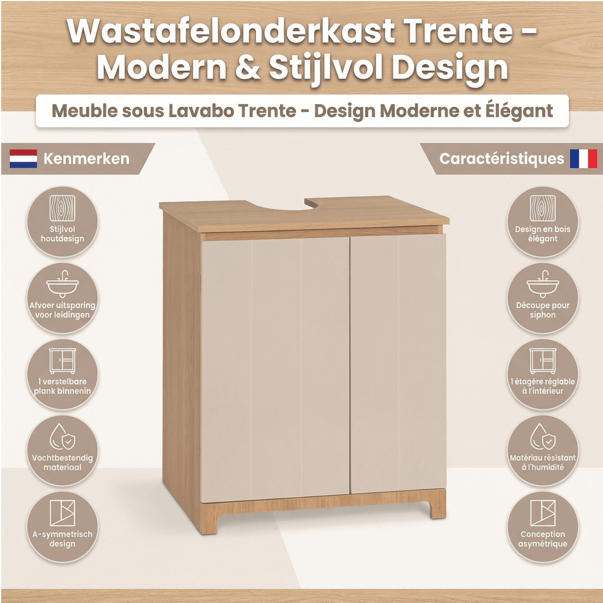 4bathroomz wastafelonderkast Trente - ruime Wastafelmeubel 4bathroomz wastafelonderkast Trente - ruime Wastafelmeubel