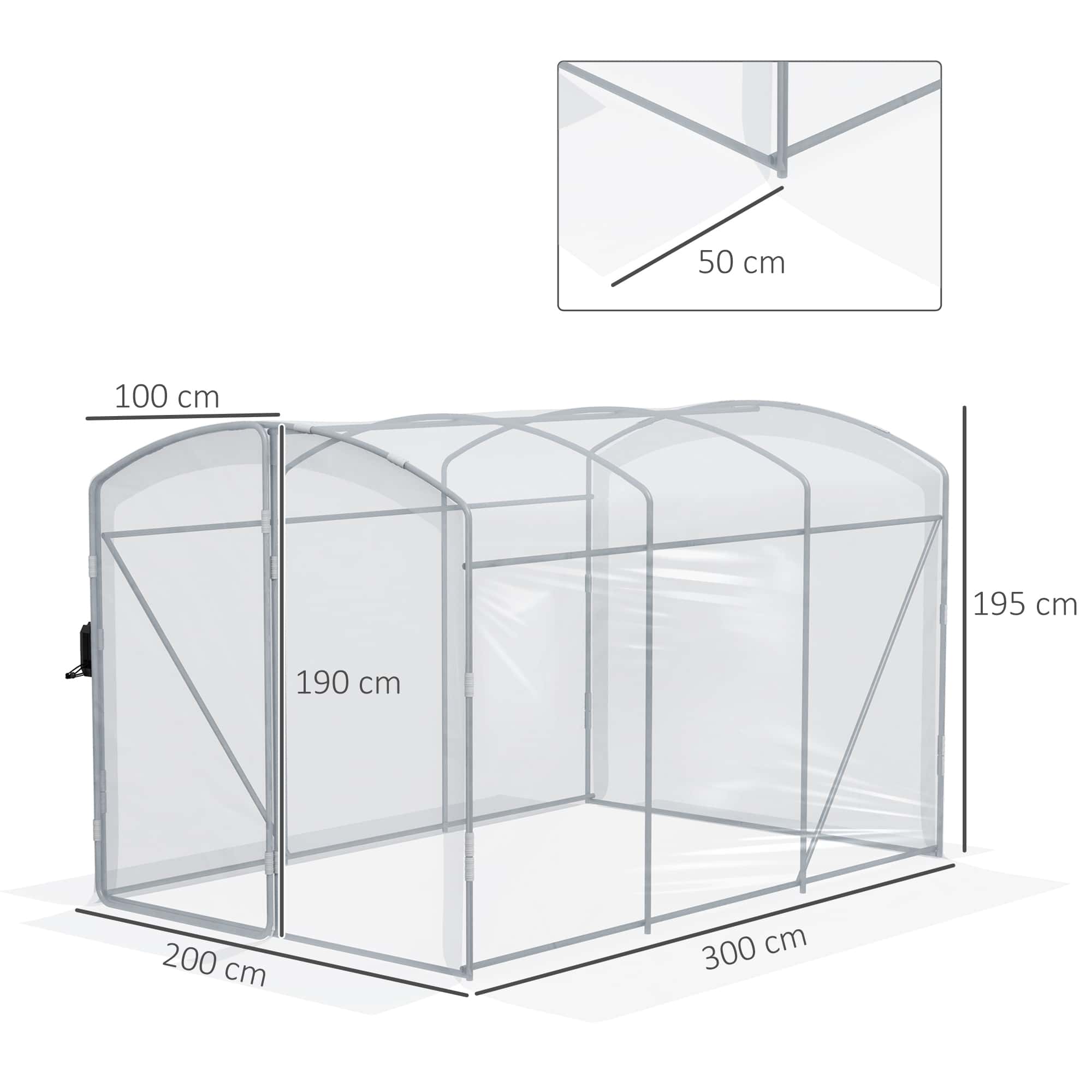 4goodz Foliekas 3x2x2 m tunnel inloopkas kweektent - Transparant