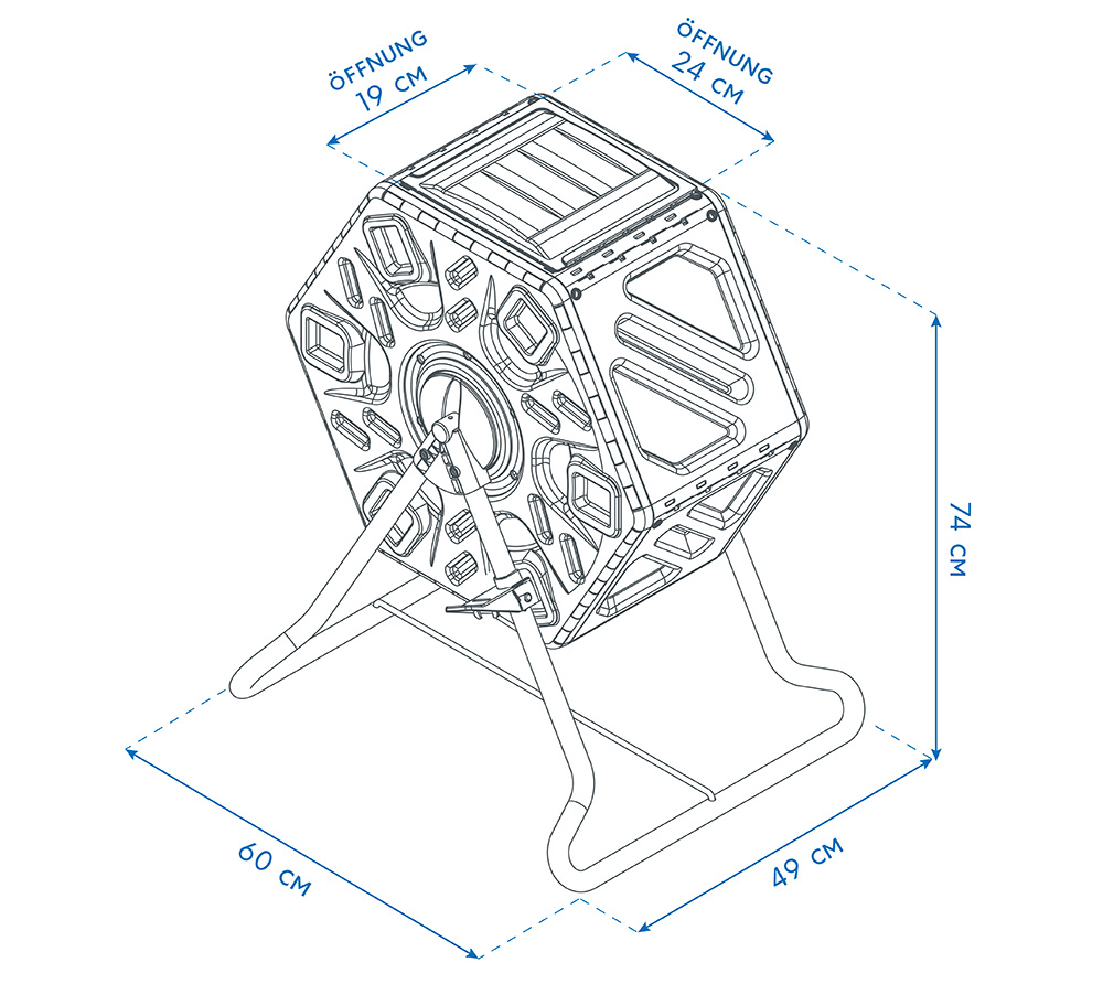 Westmann Humus 60 - Compostvat van kunststof 60 liter - 60x74x36 cm
