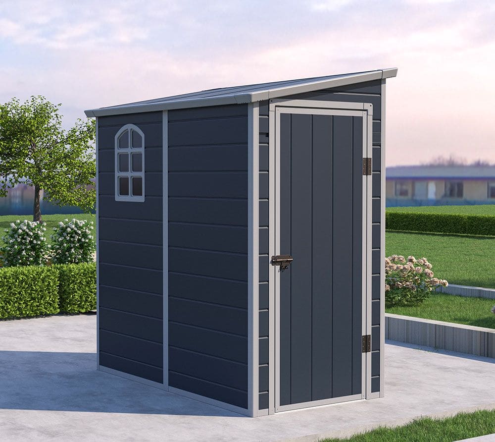 Westmann Kunststof Aanbouw Tuinschuur Hortus M -111x191x194cm - Grijs