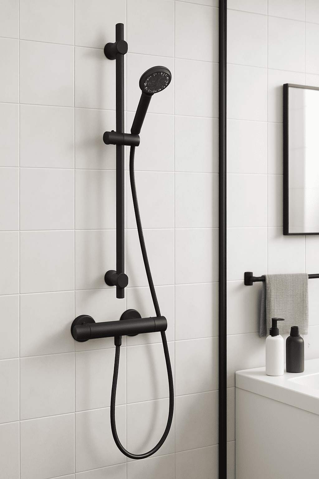 Luzzo® Douche Thermostaatkraan Rond 15cm - Douchekraan Zwart