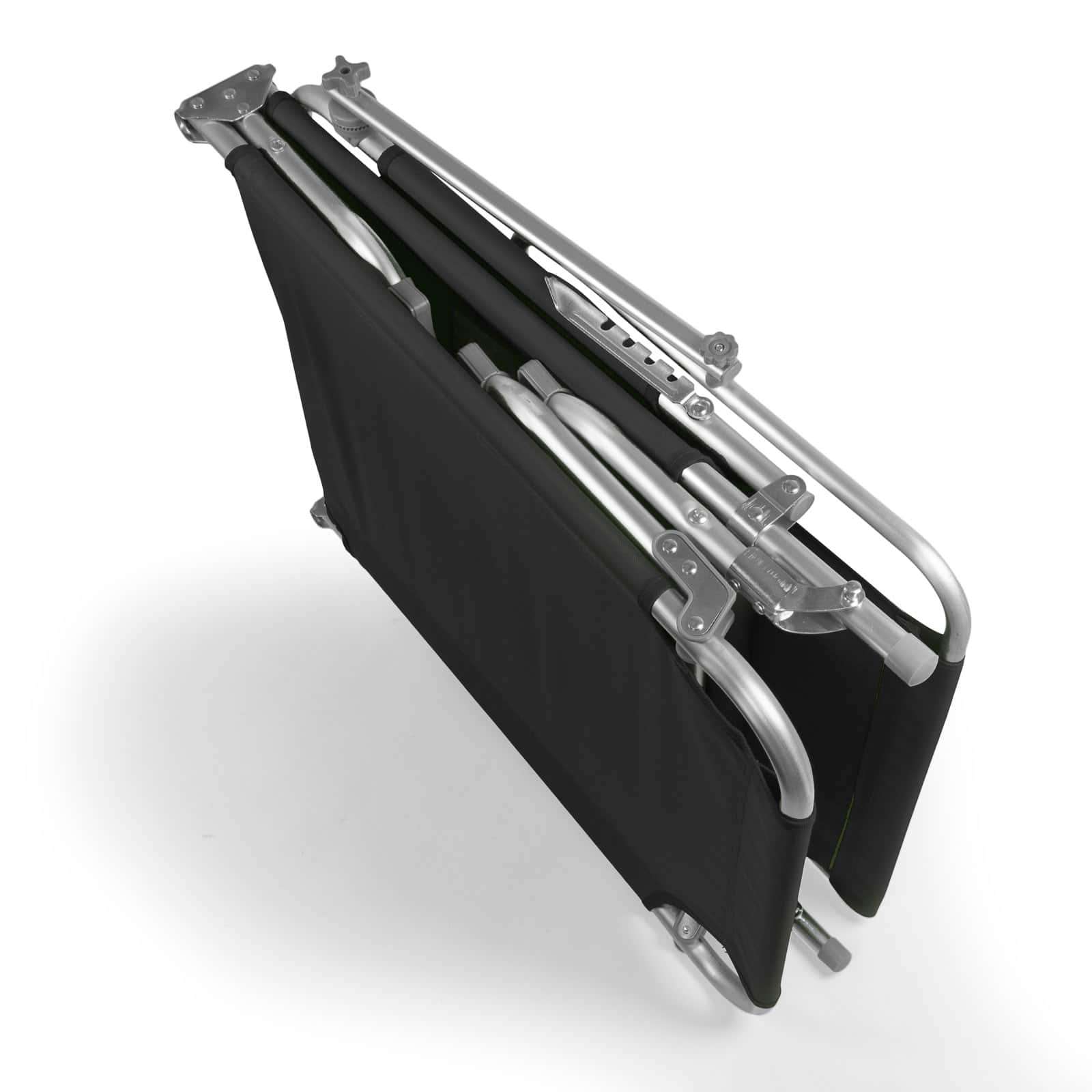 Comfortabel Aluminium Ligbed met Zonnendak 190x57 cm - Zwart