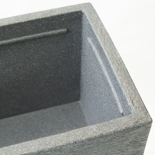 4gardenz® Stone rechthoekige bloembak - 60x60x26cm - grijs