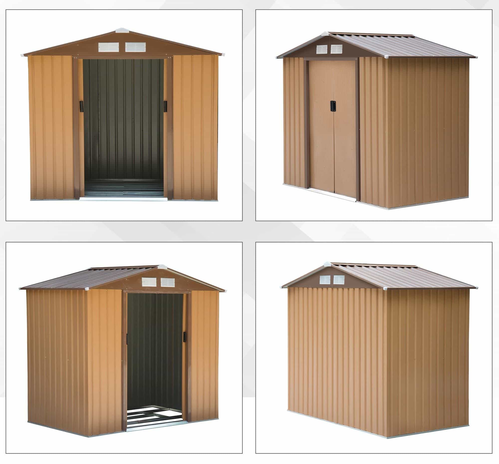 4goodz Gereedschapsschuur Metaal 127x213x185 cm - Bruin