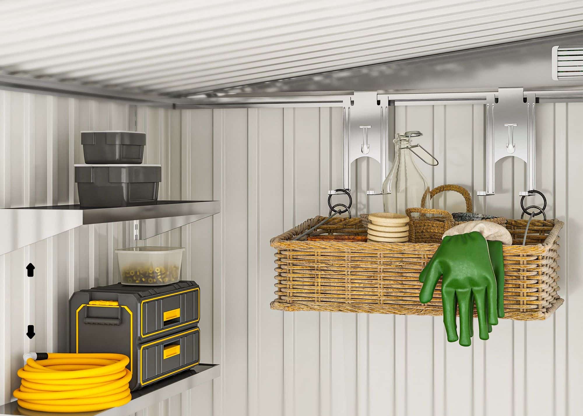 metalen gereedschapsschuur 2,81m² 154x206,5x181 cm - met fundering