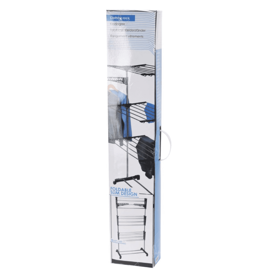 Droogtoren 6 rekken 80x57x165 cm - 17 meter droogruimte - Zilver Droogtoren 6 rekken 80x57x165 cm - 17 meter droogruimte - Zilver