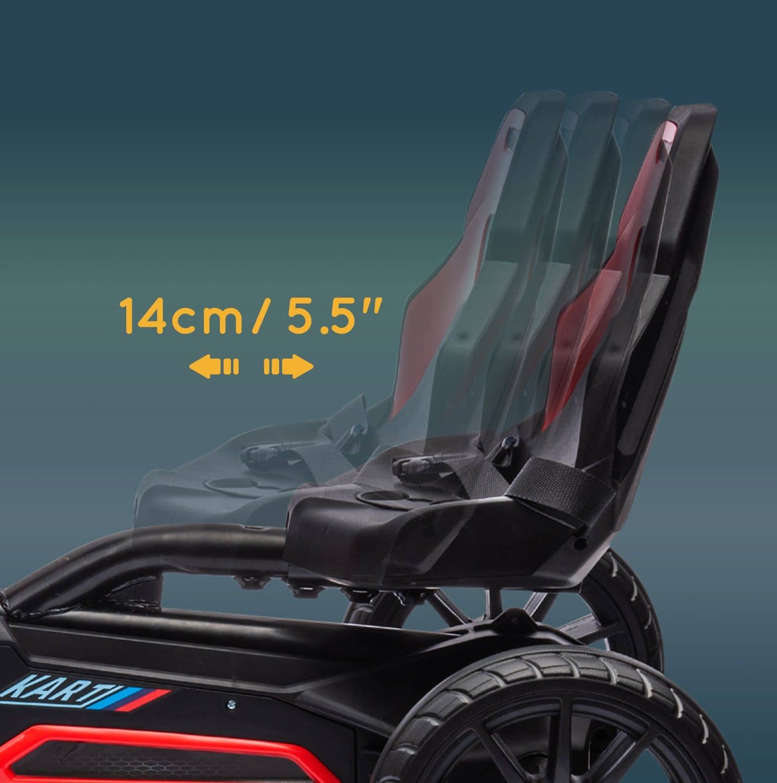 4goodz Skelter met Achteruit- en Vooruit-versnellingen - Voor 3-8 jaar - Zwart