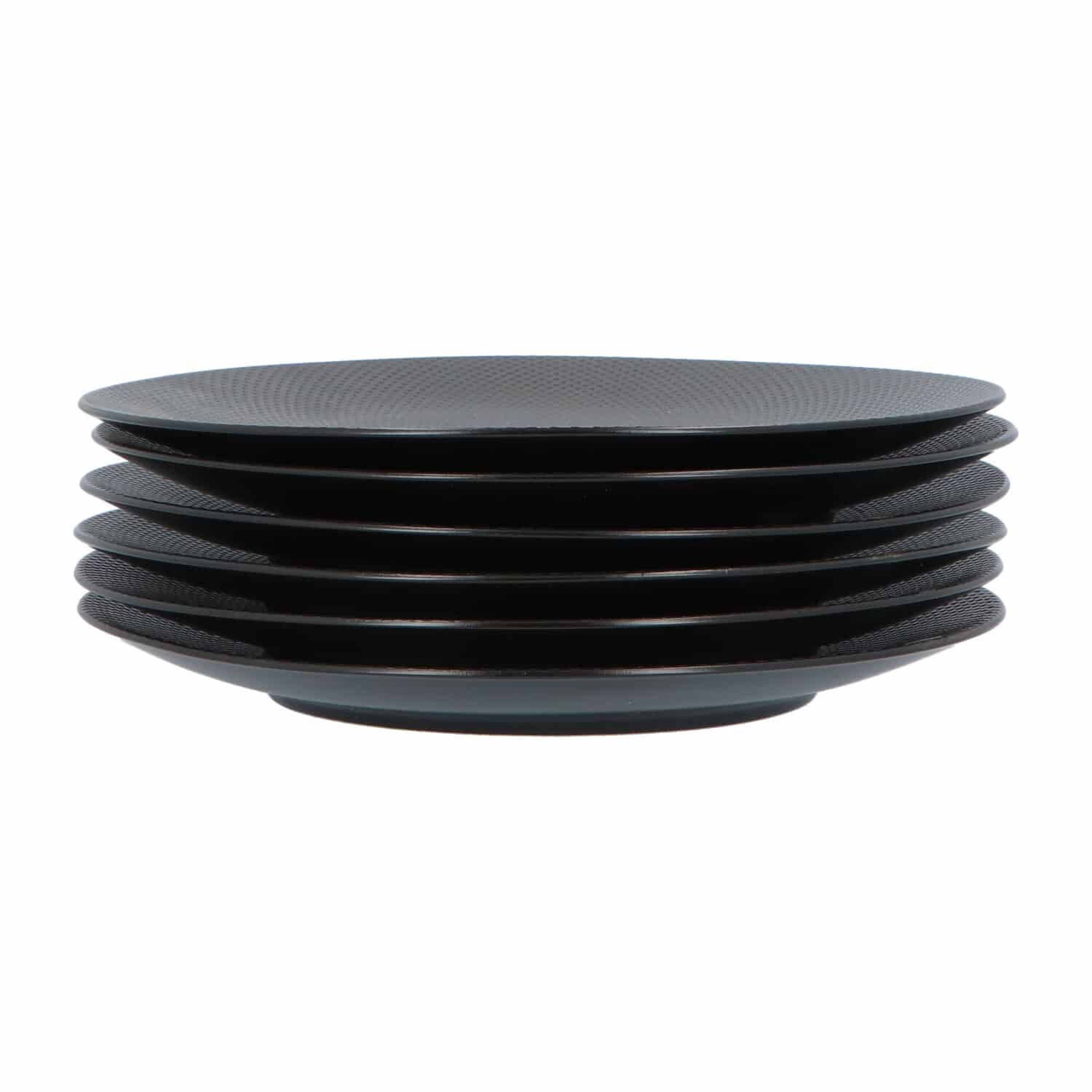 4goodz Porseleinen Bordenset 6 stuks Dinerborden Zwart Caviar