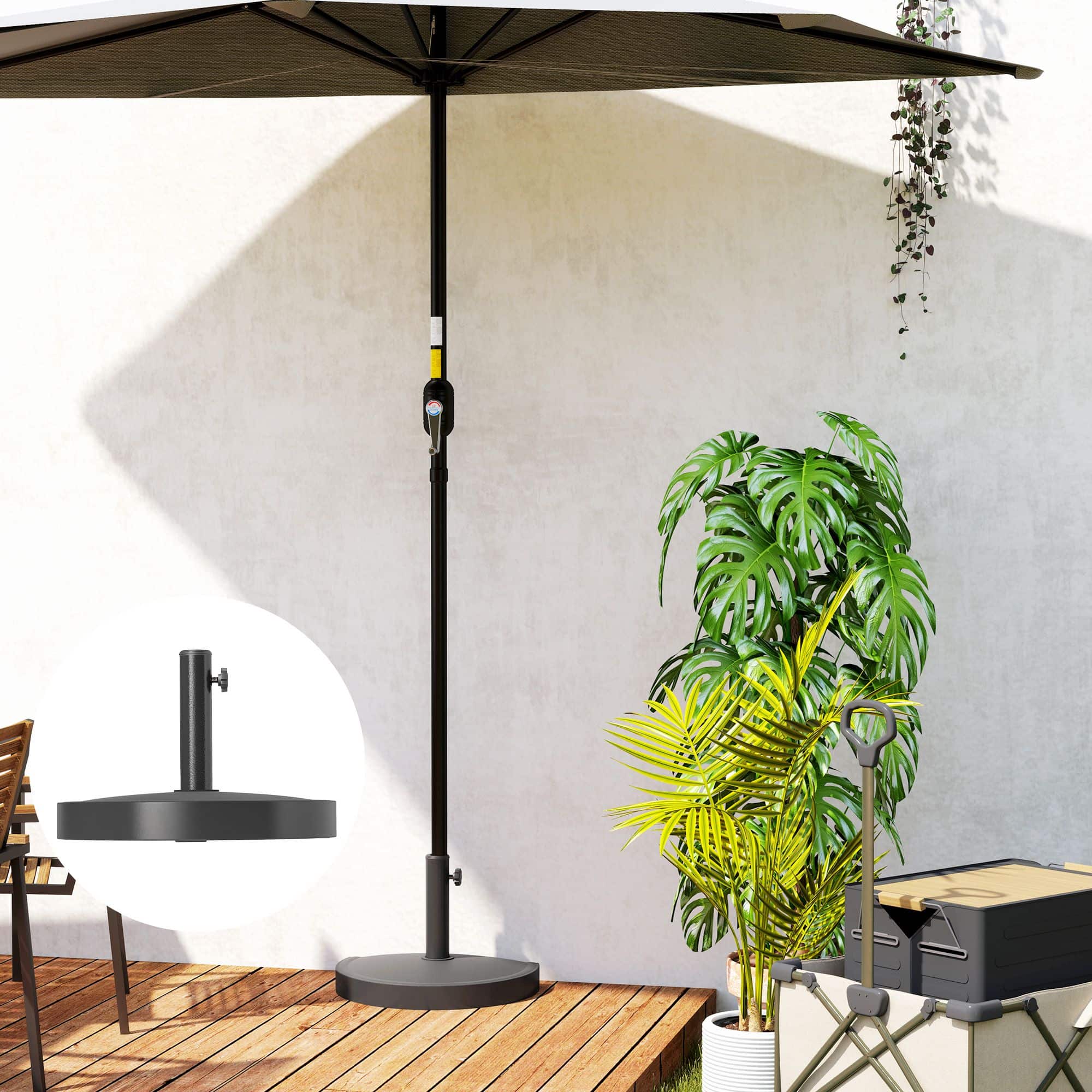 4goodz Parasolvoet van Beton 9 kg Halfrond - voor Parasolstokken 34/38/48mm