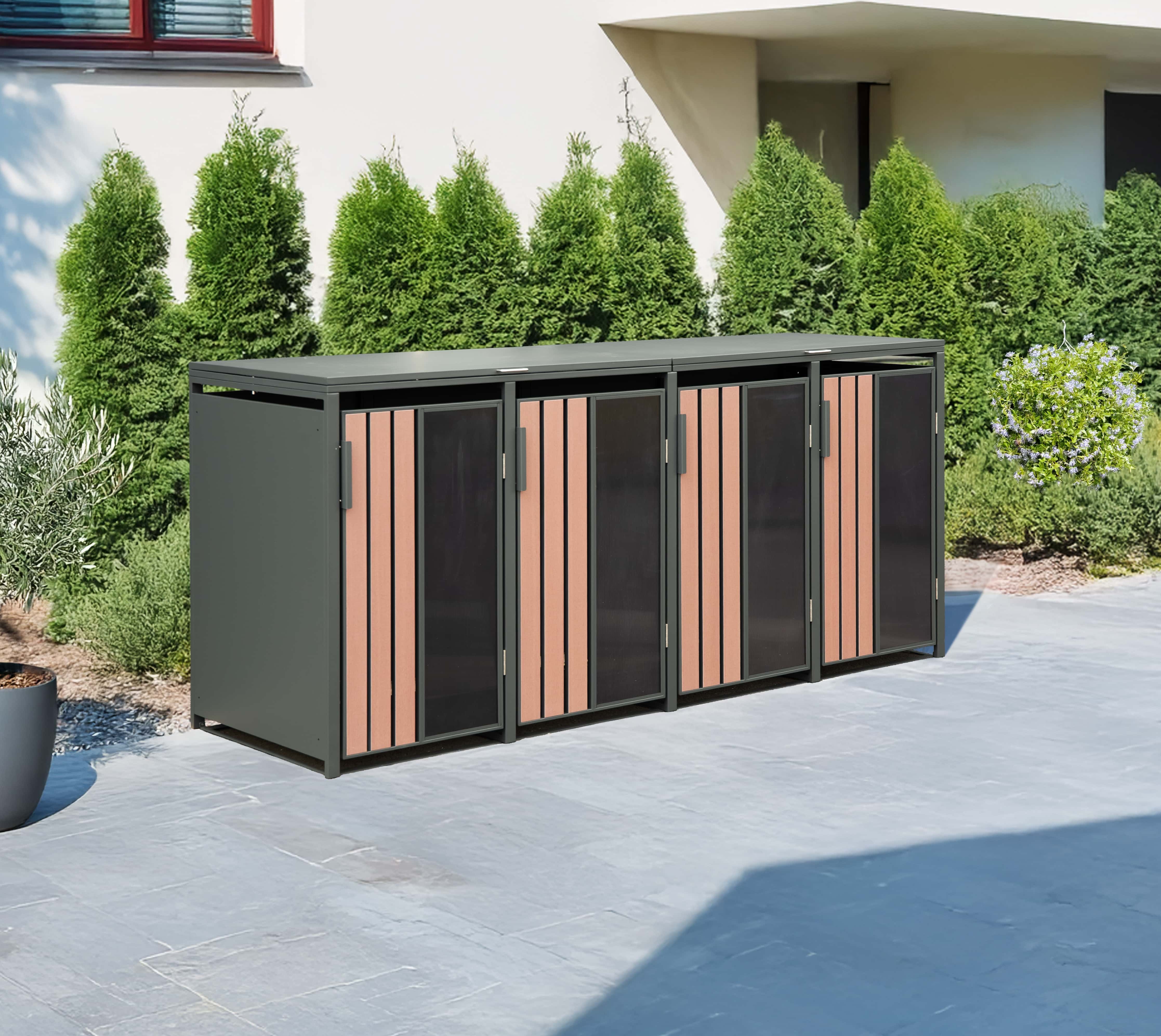 Westmann Status-4 Metalen Containerombouw voor 4 kliko's - Houtlook