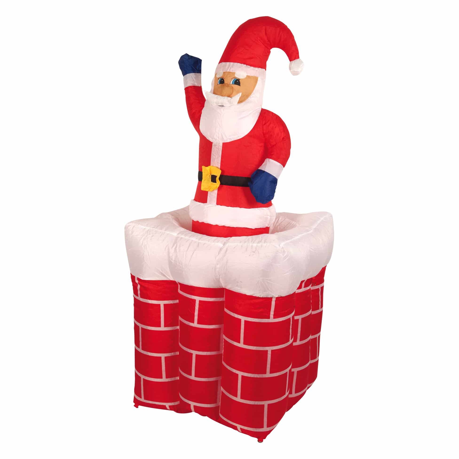 4Goodz Opblaasbare LED kerstman in schoorsteen 160cm - buiten &amp; binnen