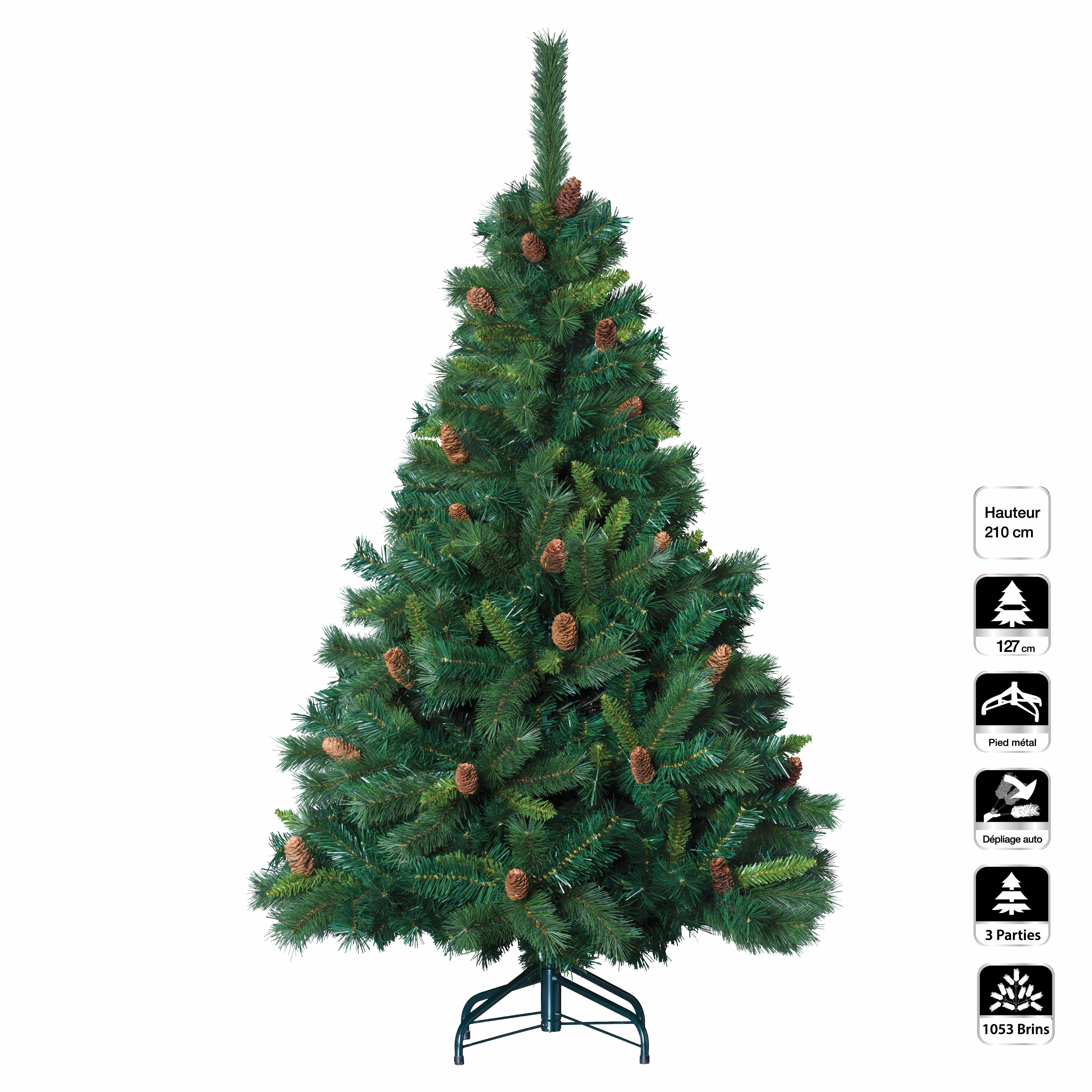 4goodz Royal Majestic Spar - Kerstboom met Dennenappels 210 cm