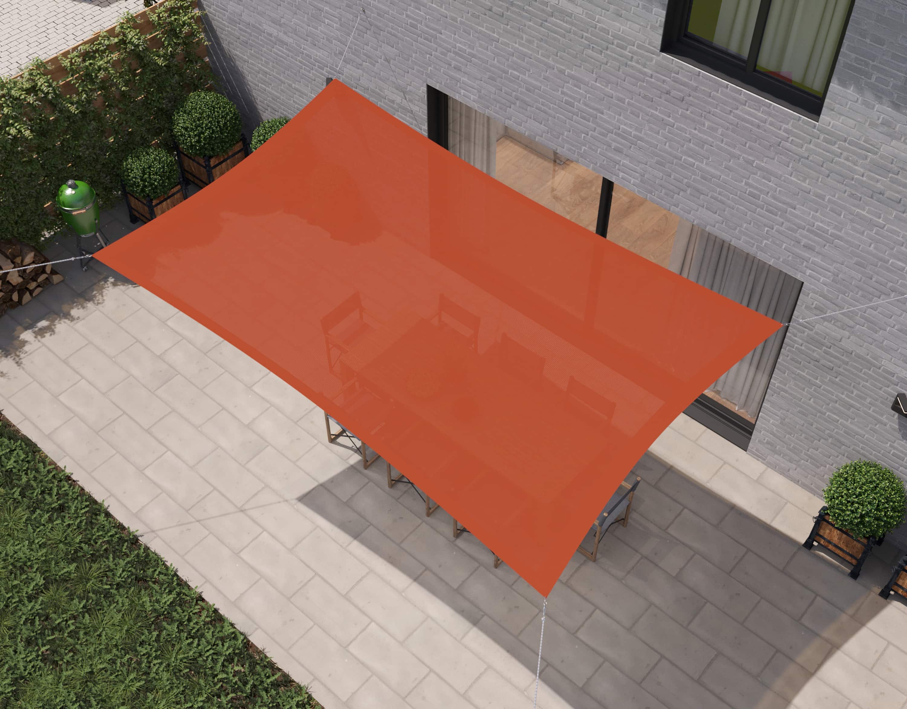 hanSe® Schaduwdoek Rechthoek Waterdoorlatend 3,5x4,5 m Zonnedoek Terra