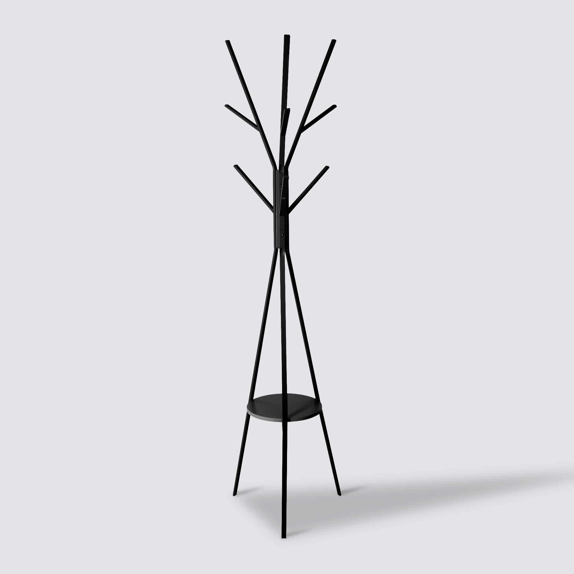 Staande kleerhanger - Kapstok 8 Haken - Zwart - 180 cm