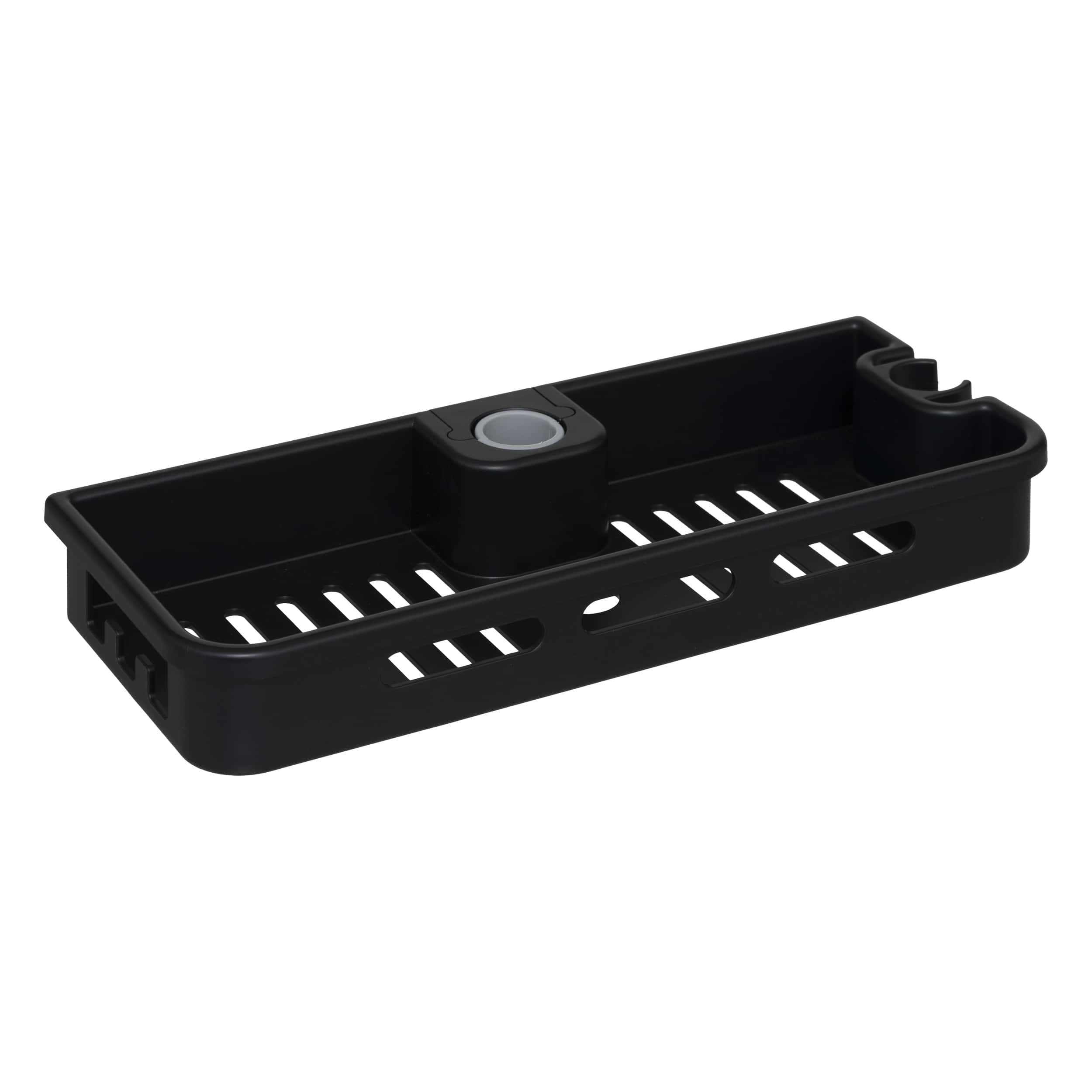 4bathroomz® Doucheplank Flaconhouder Universeel Douchestang - Zwart