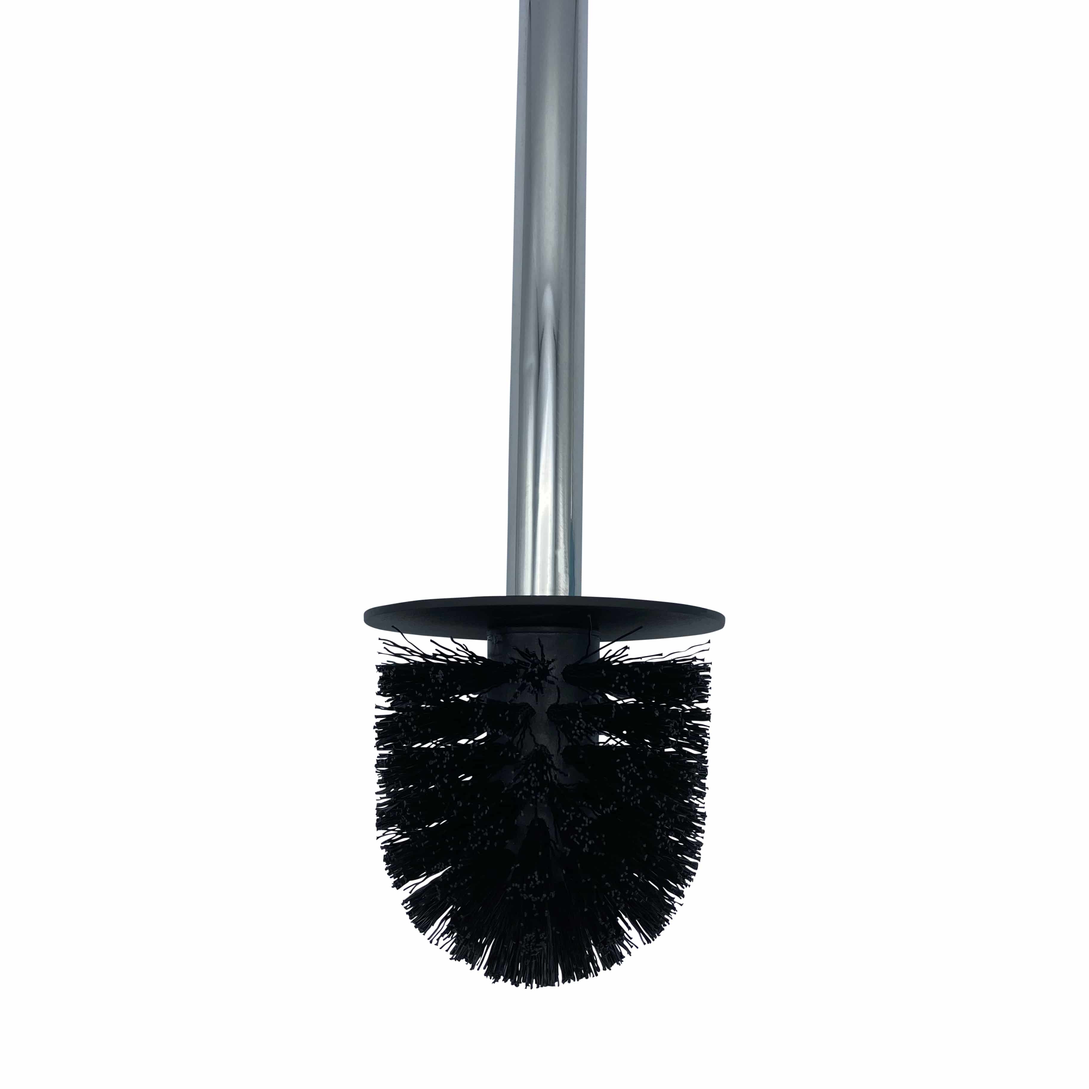 Keramische toiletborstelset Kiezelsteen - Zwart - 15x15x39 cm