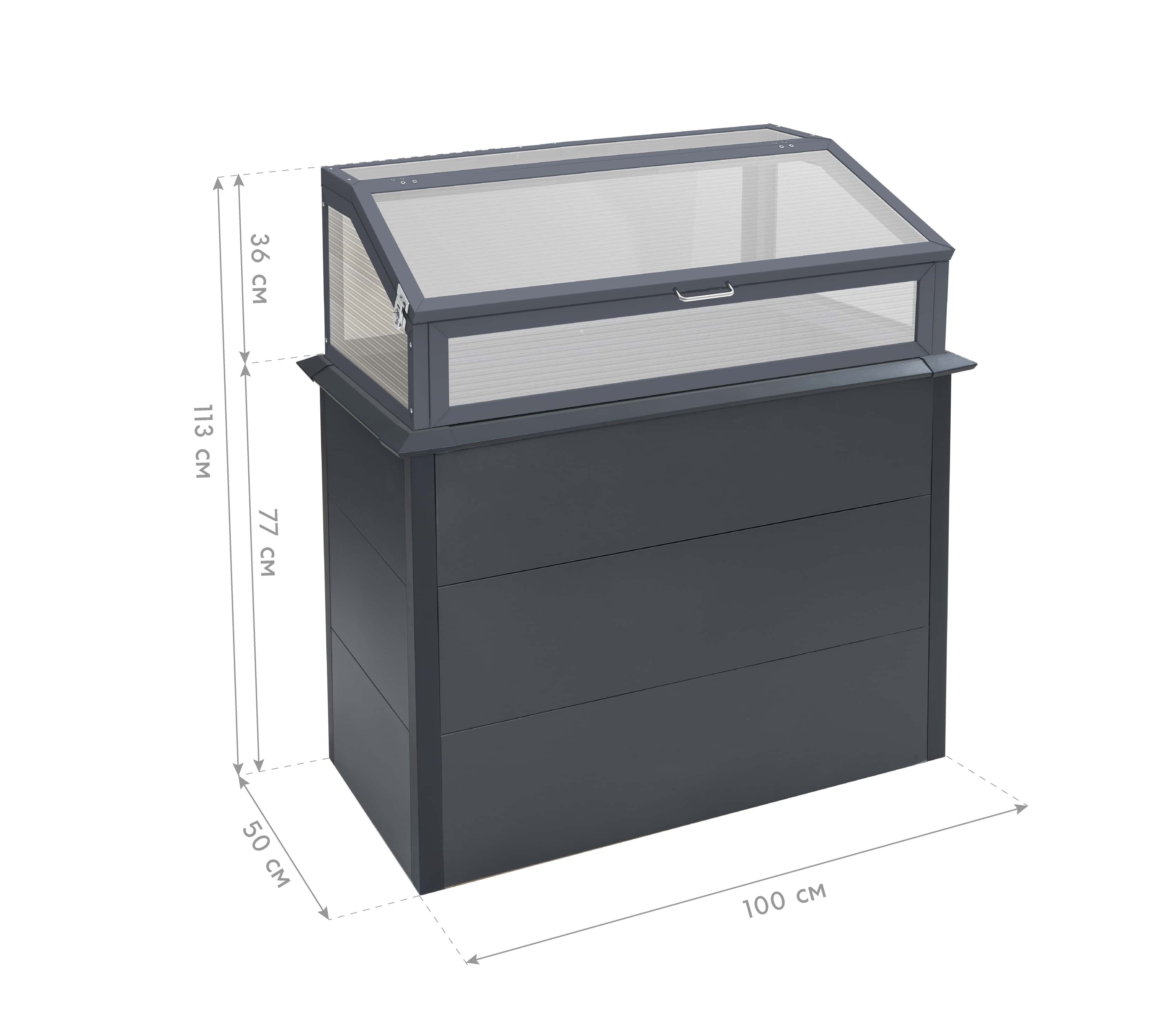 Westmann Primus Plus M - Verhoogde Kweekkas 100x50x113 cm - Antraciet