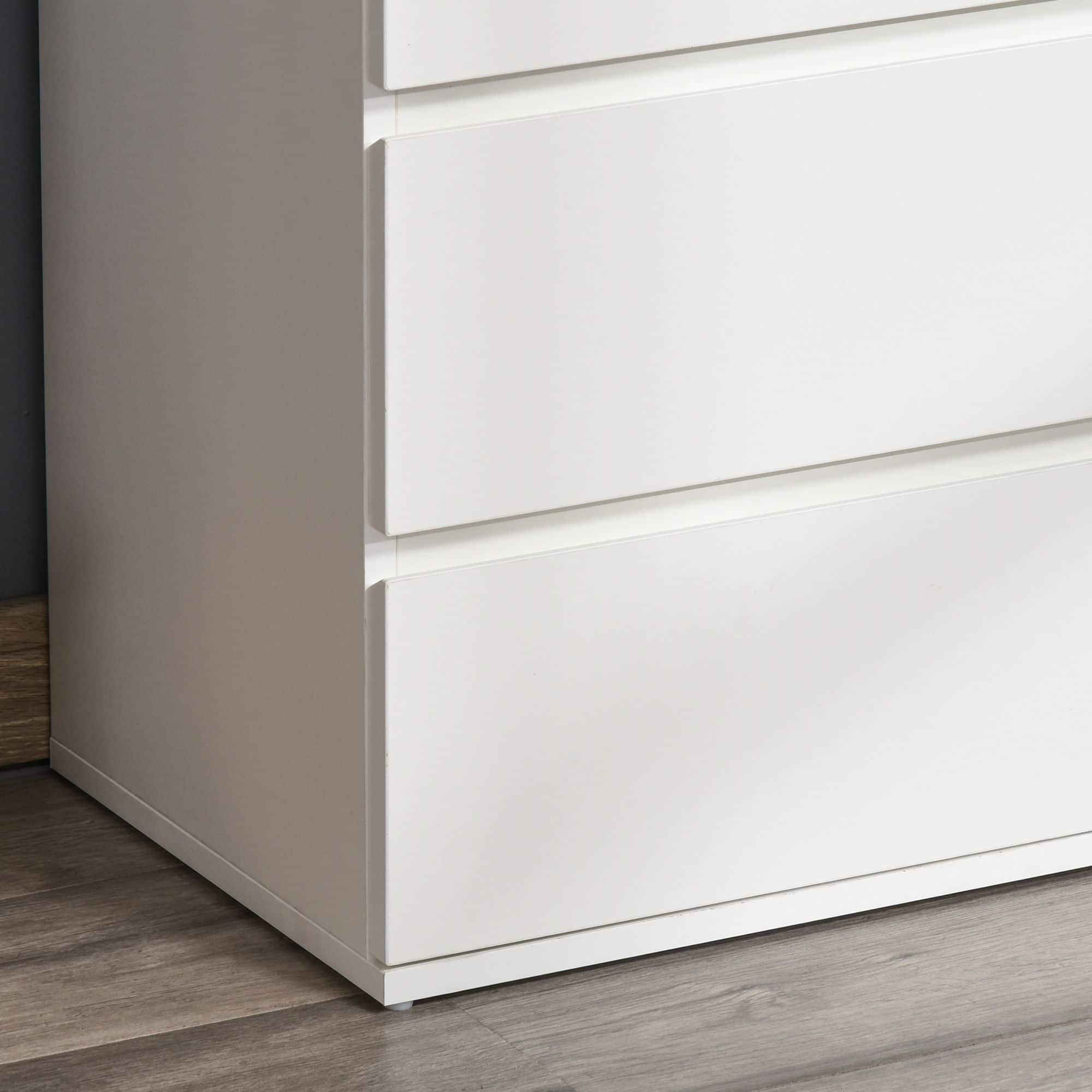 4goodz Moderne Ladenkast met 4 Greeploze Laden 40x60x80 cm - Wit