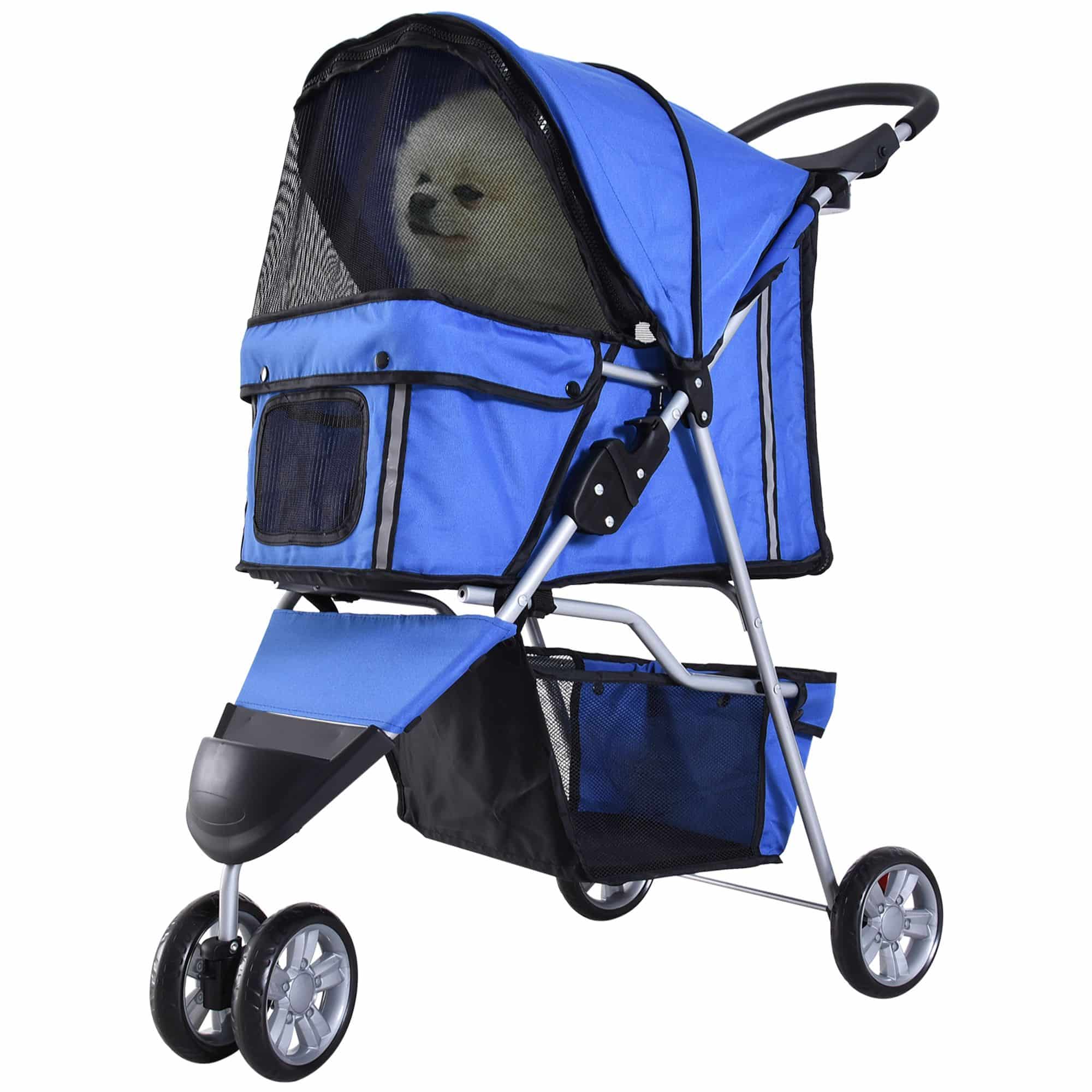 4goodz Luxe Hondenkar Hondenbuggy met Verstelbare Stuurhoogte - Blauw 4goodz Luxe Hondenkar Hondenbuggy met Verstelbare Stuurhoogte - Blauw