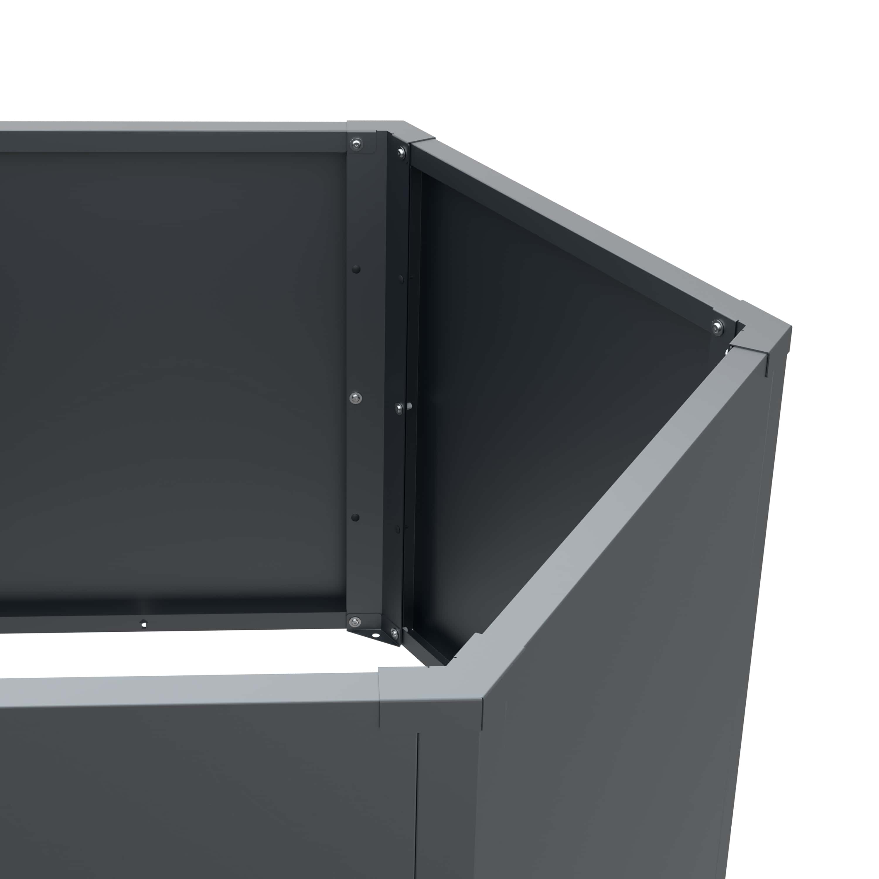 Westmann Varia - Verhoogde Plantenbak set 2 stuks Zeshoekig Metaal 52 en 77 cm - Antraciet