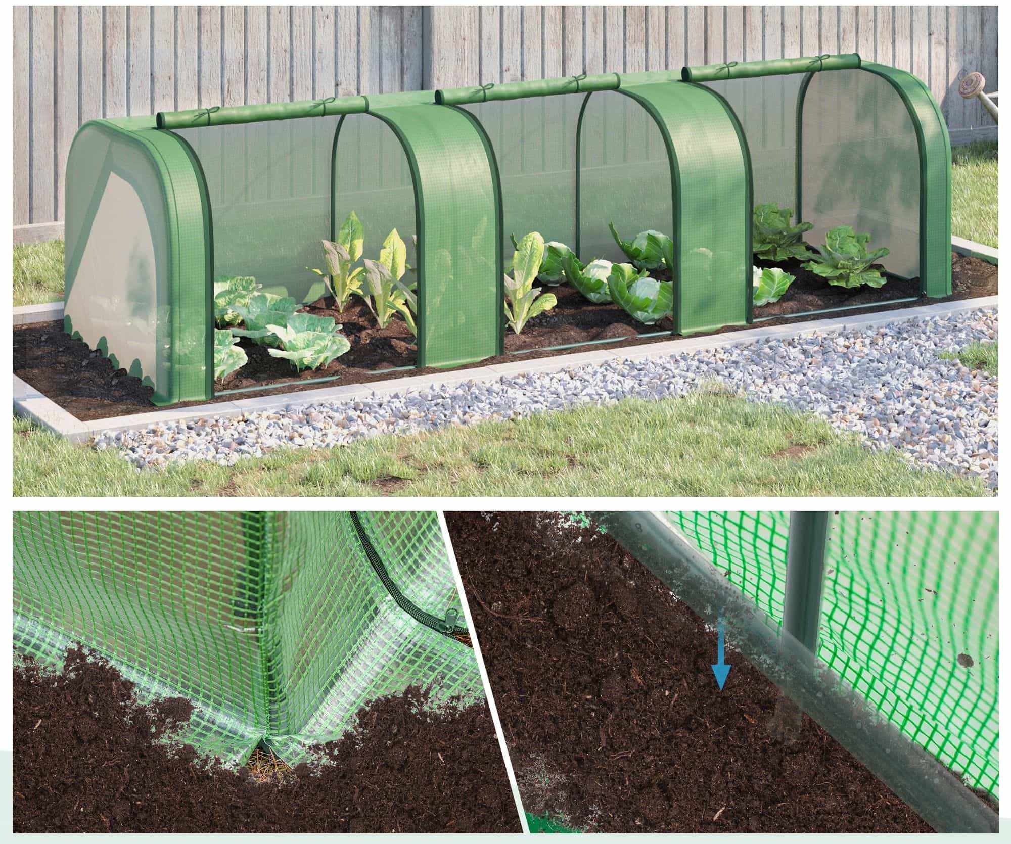 4goodz Kweekkas met Raam 295x100x80 cm - foliekas Groen