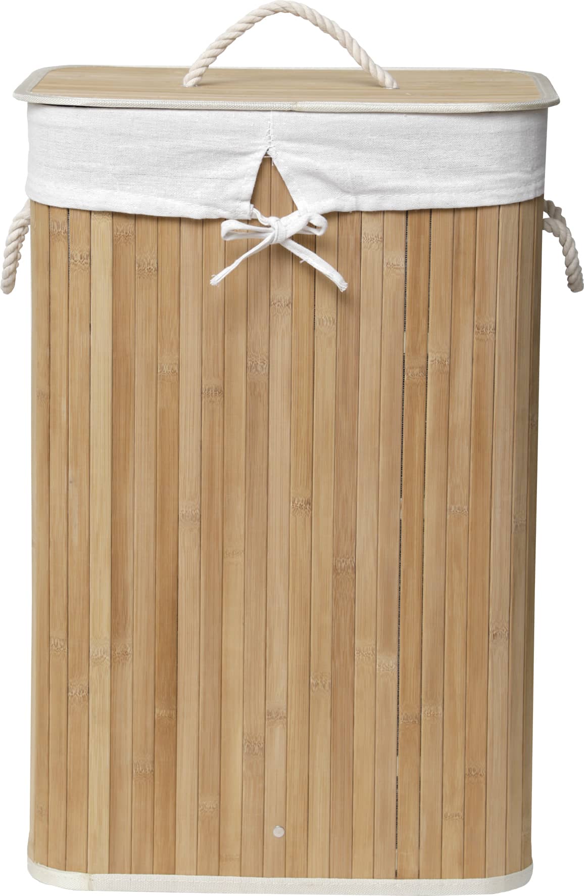 4goodz bamboe wasmand met deksel en handvaten - 72 liter - 30x40x60 cm