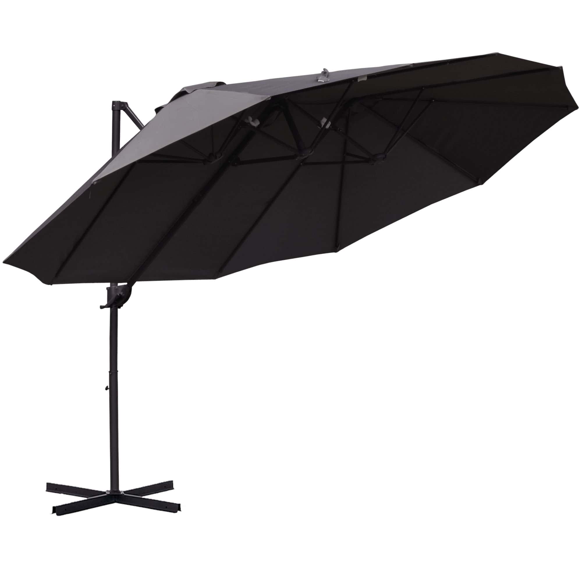 4goodz Zweefparasol XL 270x 440 cm - Grijs 4goodz Zweefparasol XL 270x 440 cm - Grijs