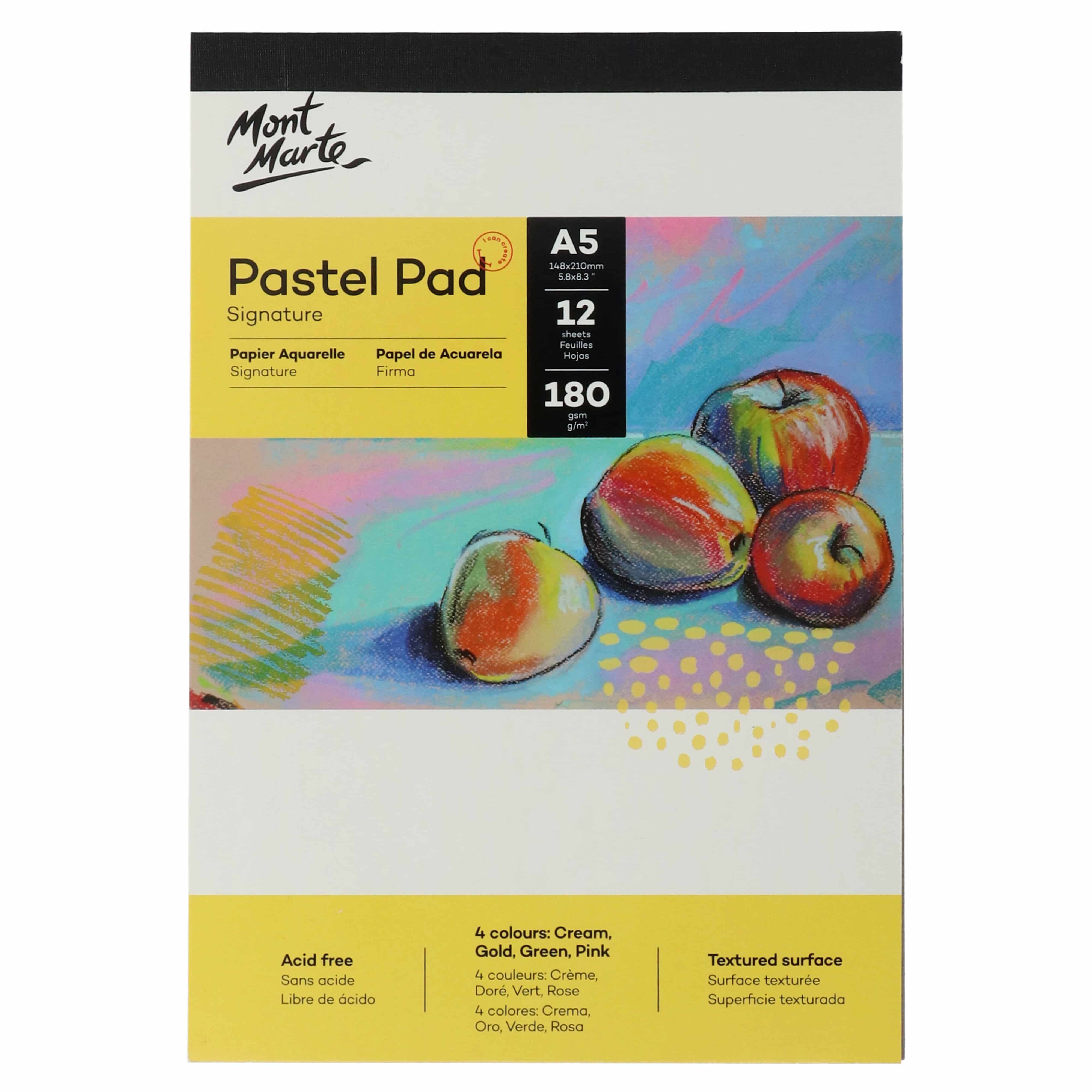 Mont Marte® Pastelpapier 4 kleuren 180 grams - 12 vel A5
