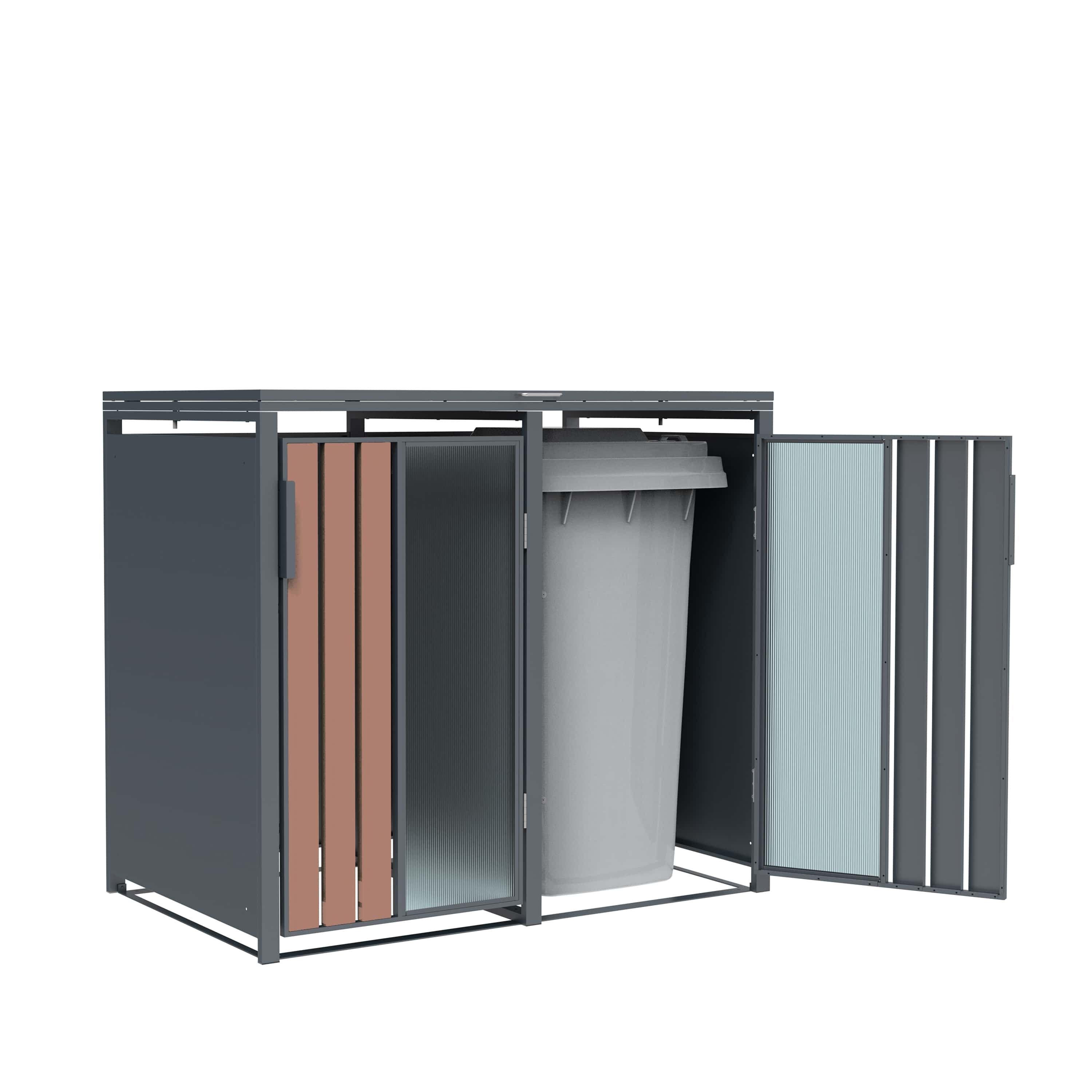 Westmann Status-2 Metalen Containerombouw voor 2 kliko's - Houtlook