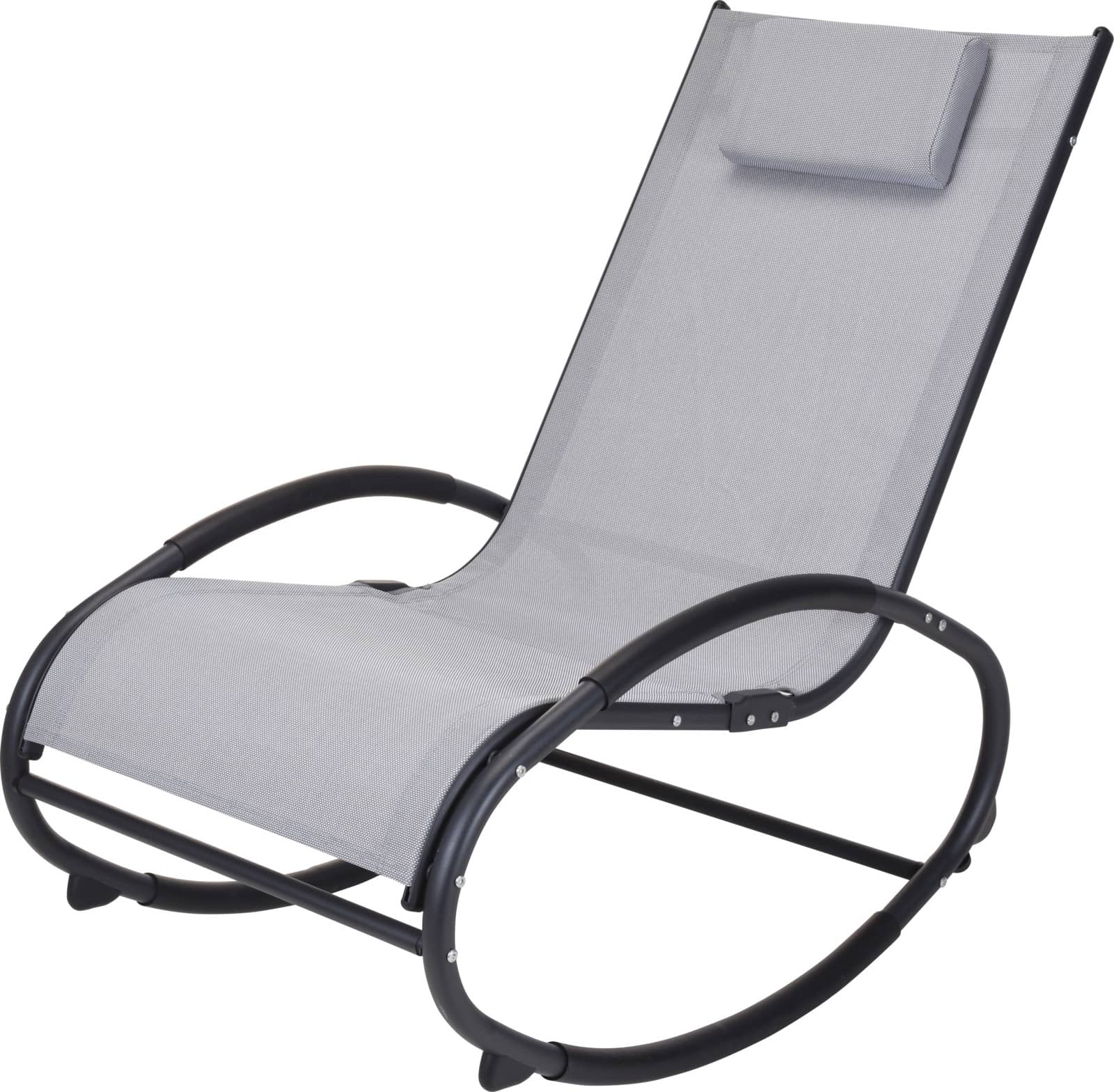 4gardenz® schommelstoel met rugkussen - 85x97x53 cm - Lichtgrijs