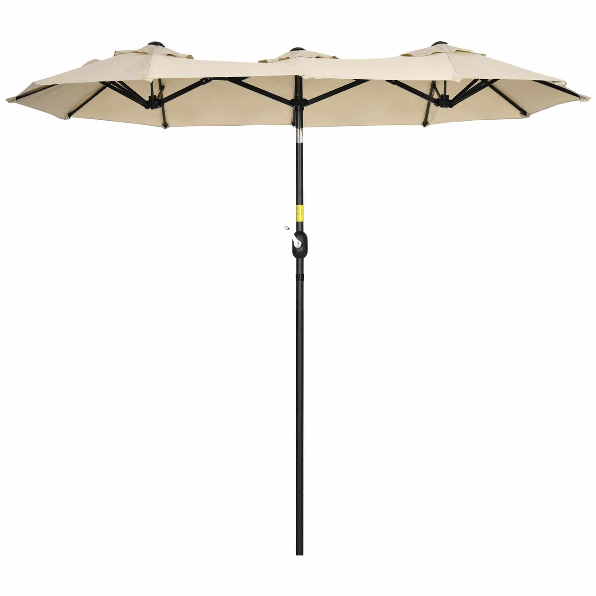 4goodz Outsunny Duo-parasol 295x152 cm - brede parasol - Zand
