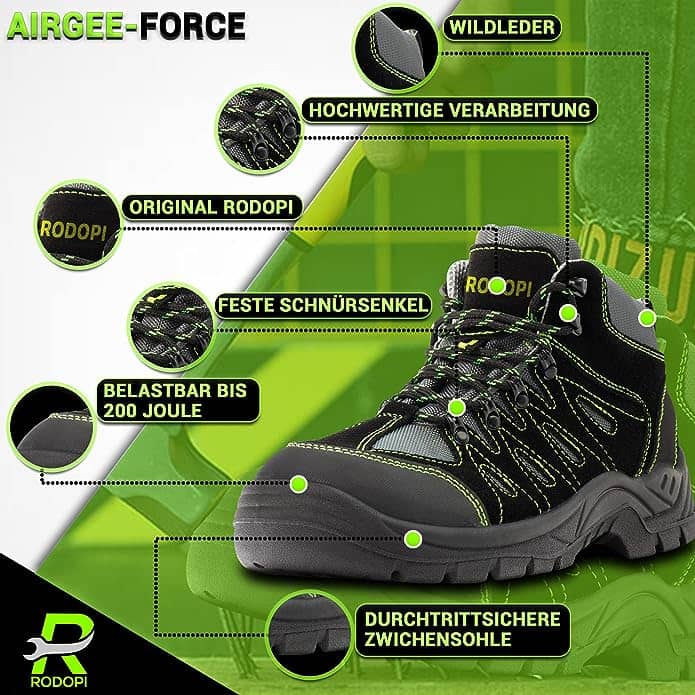 Rodopi® AIRGEE Force S3 Veiligheidsschoenen - Werkschoenen Maat 44