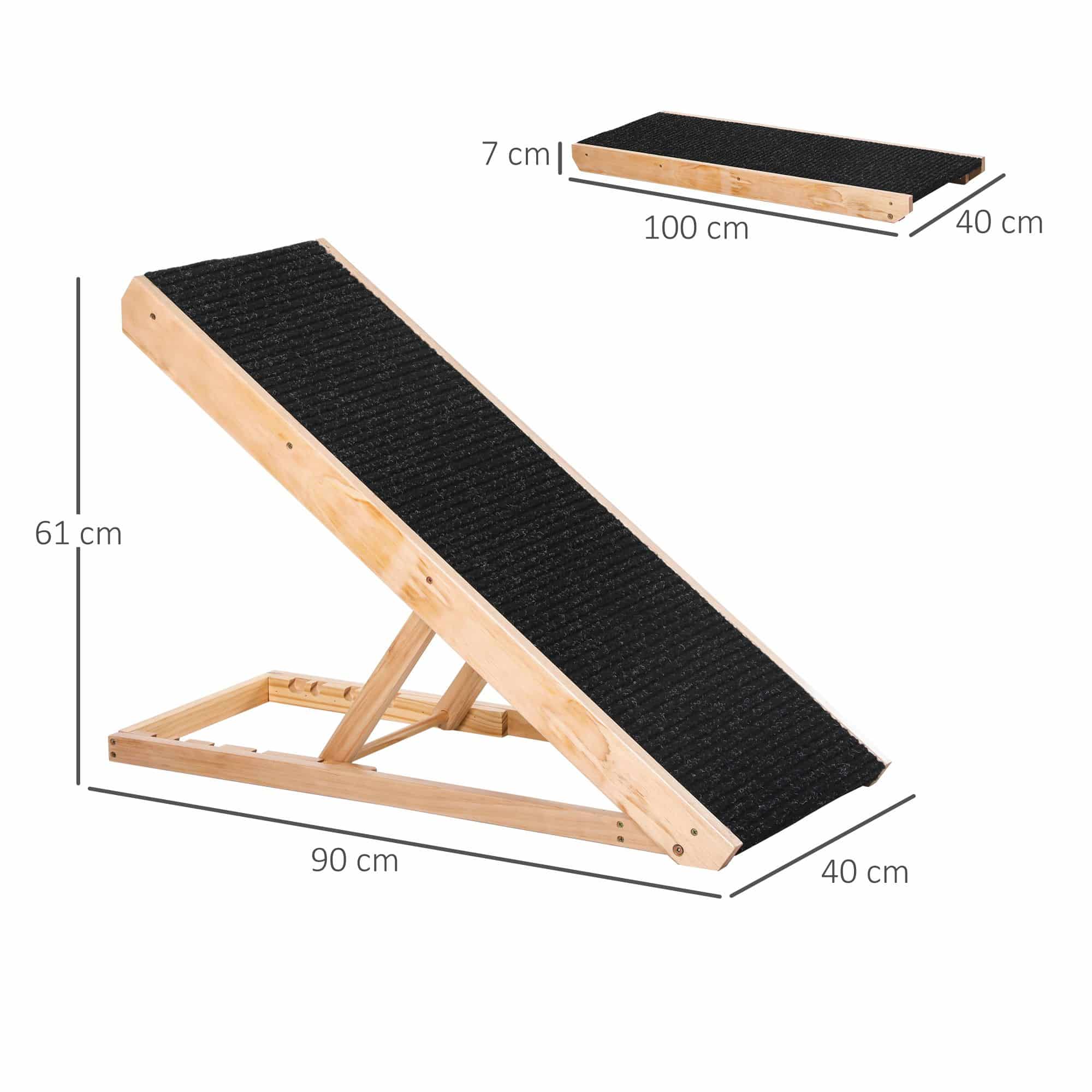 4goodz hondenhelling Loopplank voor honden met antislip - 90x40x61 cm - Zwart