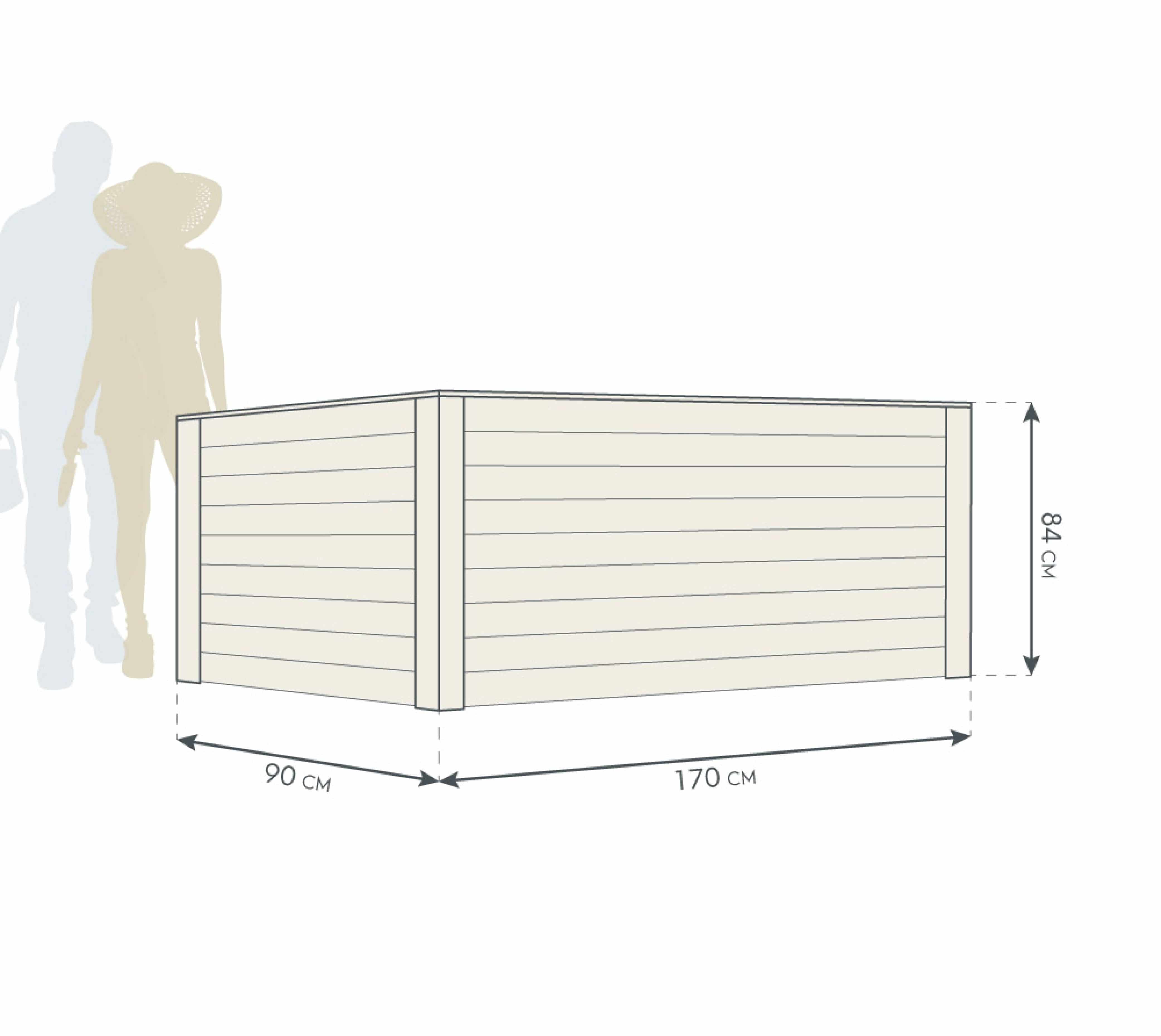 Westmann Plantenbak Kruidenbak WMHL170 - 170x90x84 cm