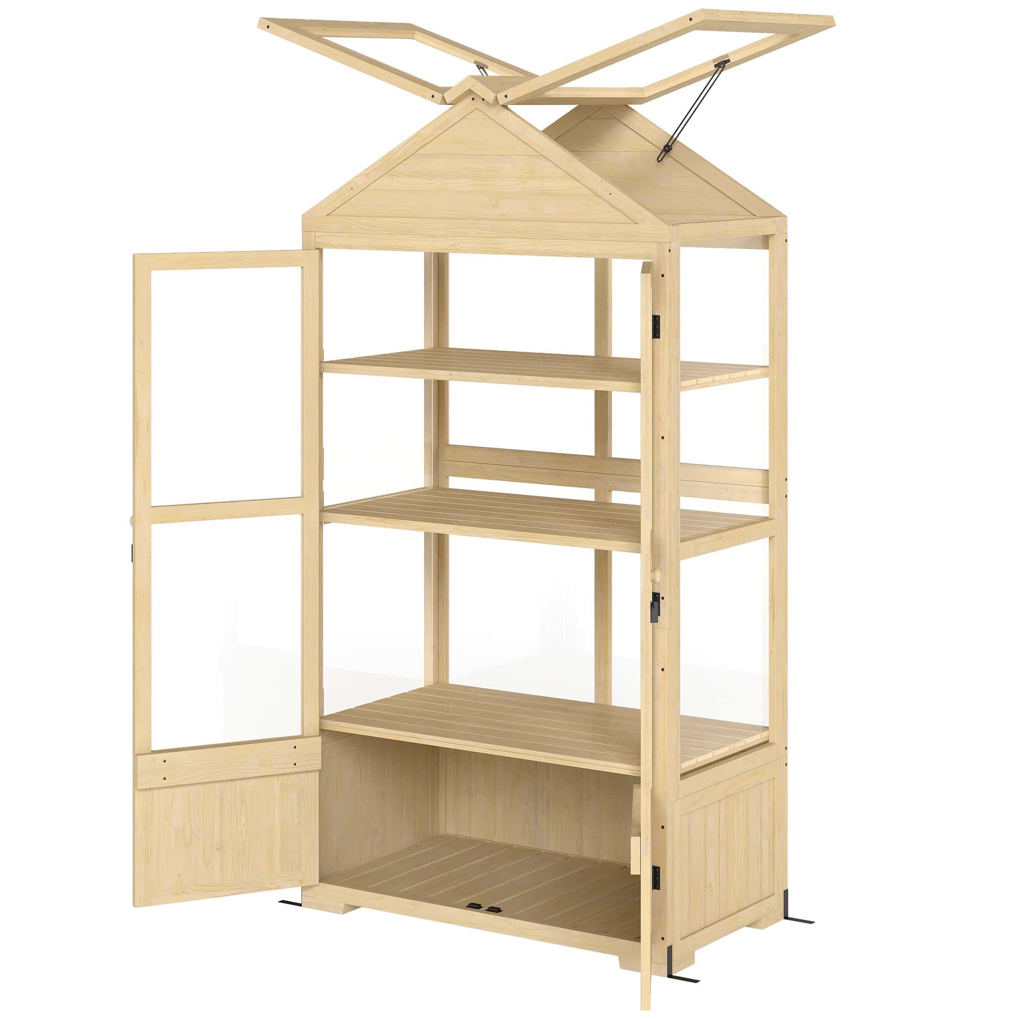 4goodz 4-Laags Kweekkas Tuinkas met Deuren en Ramen - Bruin 4goodz 4-Laags Kweekkas Tuinkas met Deuren en Ramen - Bruin