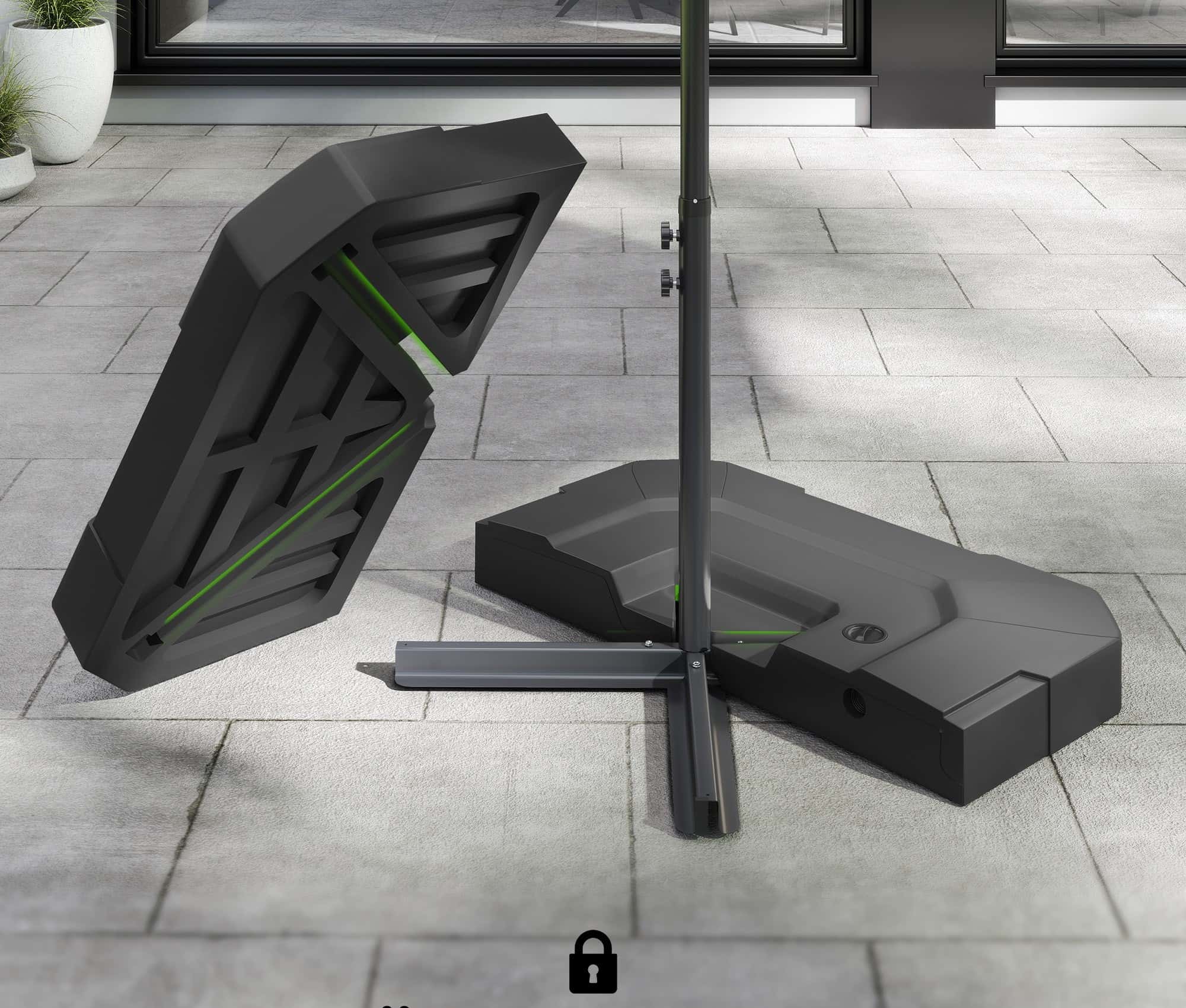 4goodz Parasol Kruisvoet Gewichtenset 2-delig vulbaar tot 105 kg