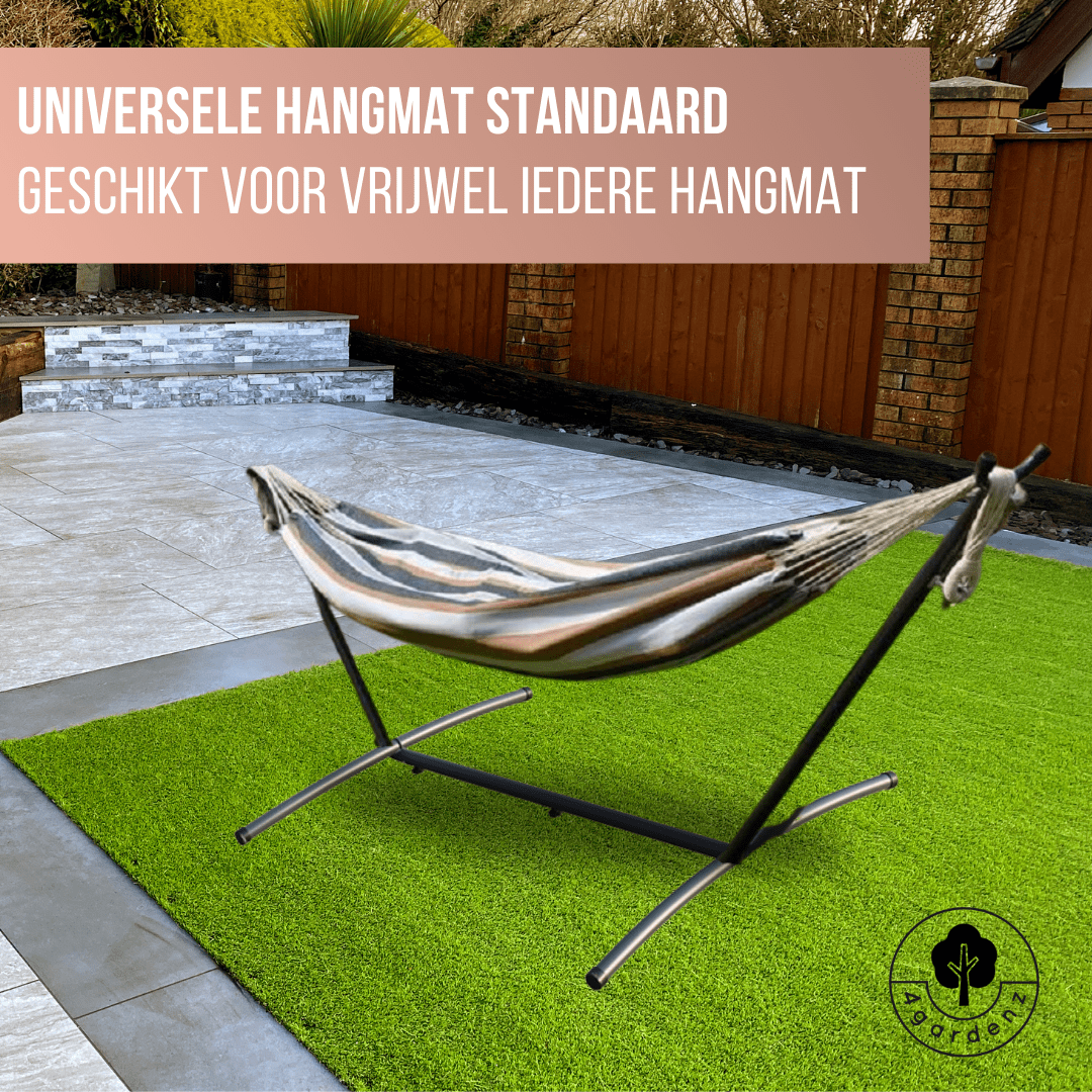 4gardenz® 2-persoons Hangmatstandaard Straight XL - Mat Grijs