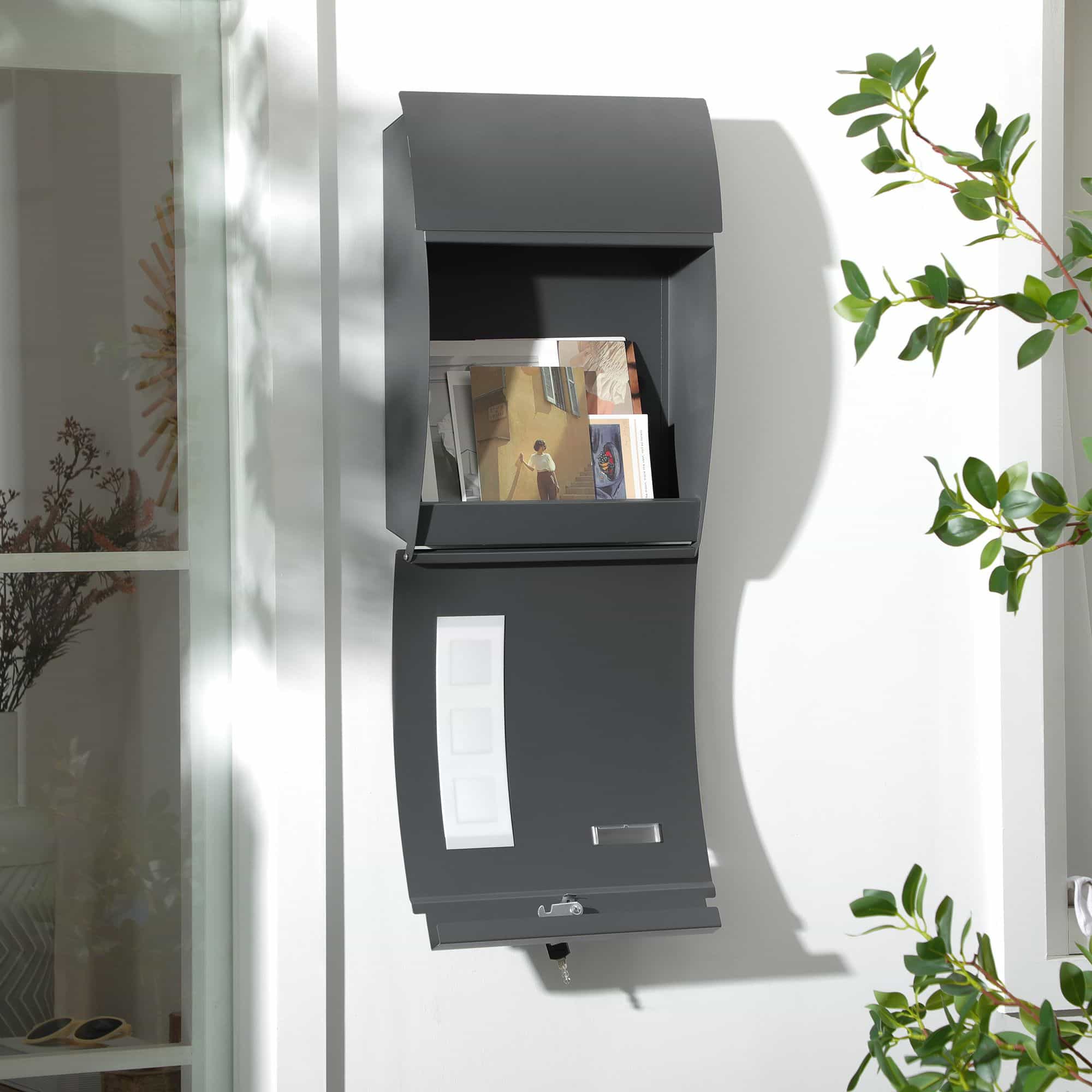 4goodz Wandbrievenbus met Slot - Antraciet