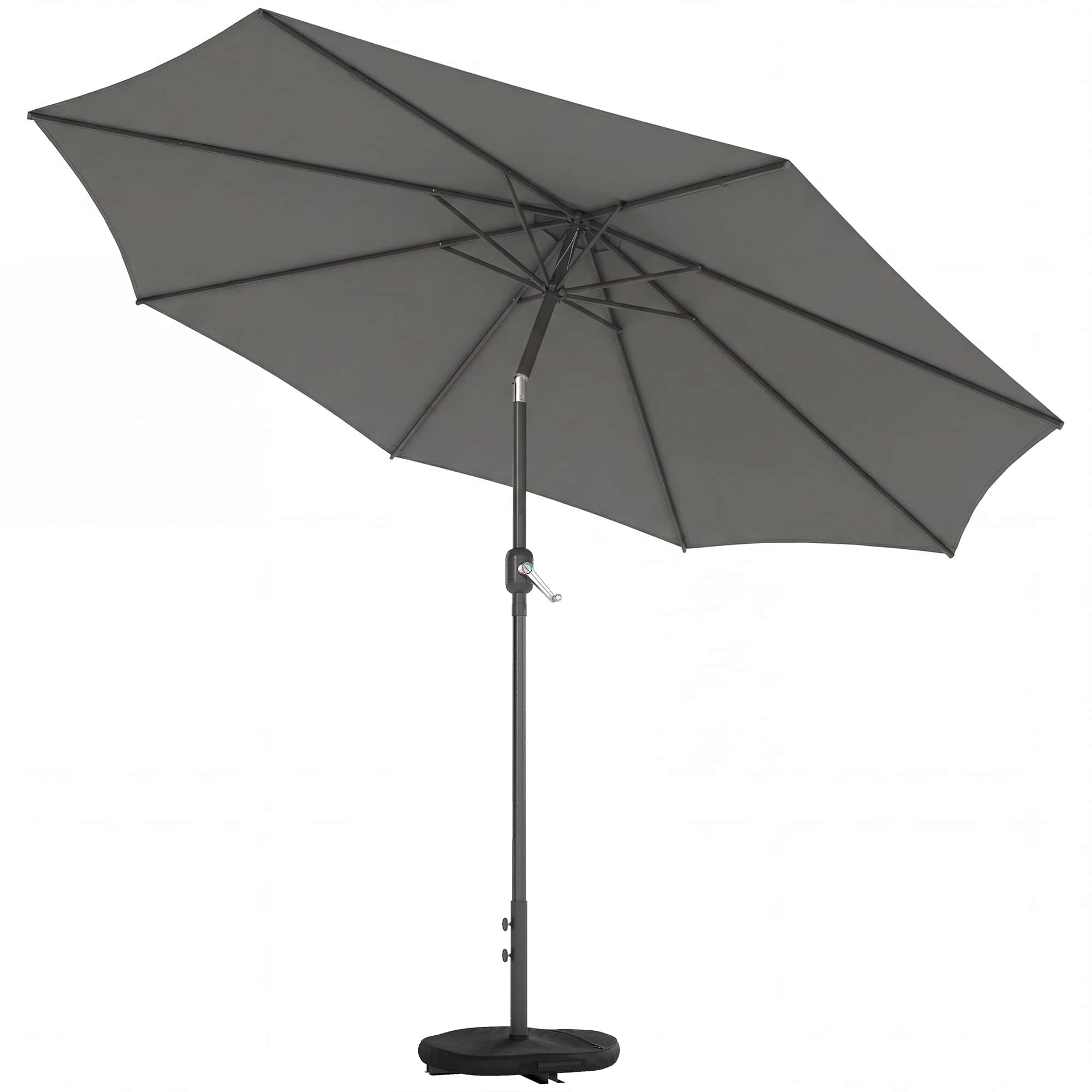 4goodz Parasol 300 cm met Kruisvoet en Zandzak - UV 30+ - Grijs