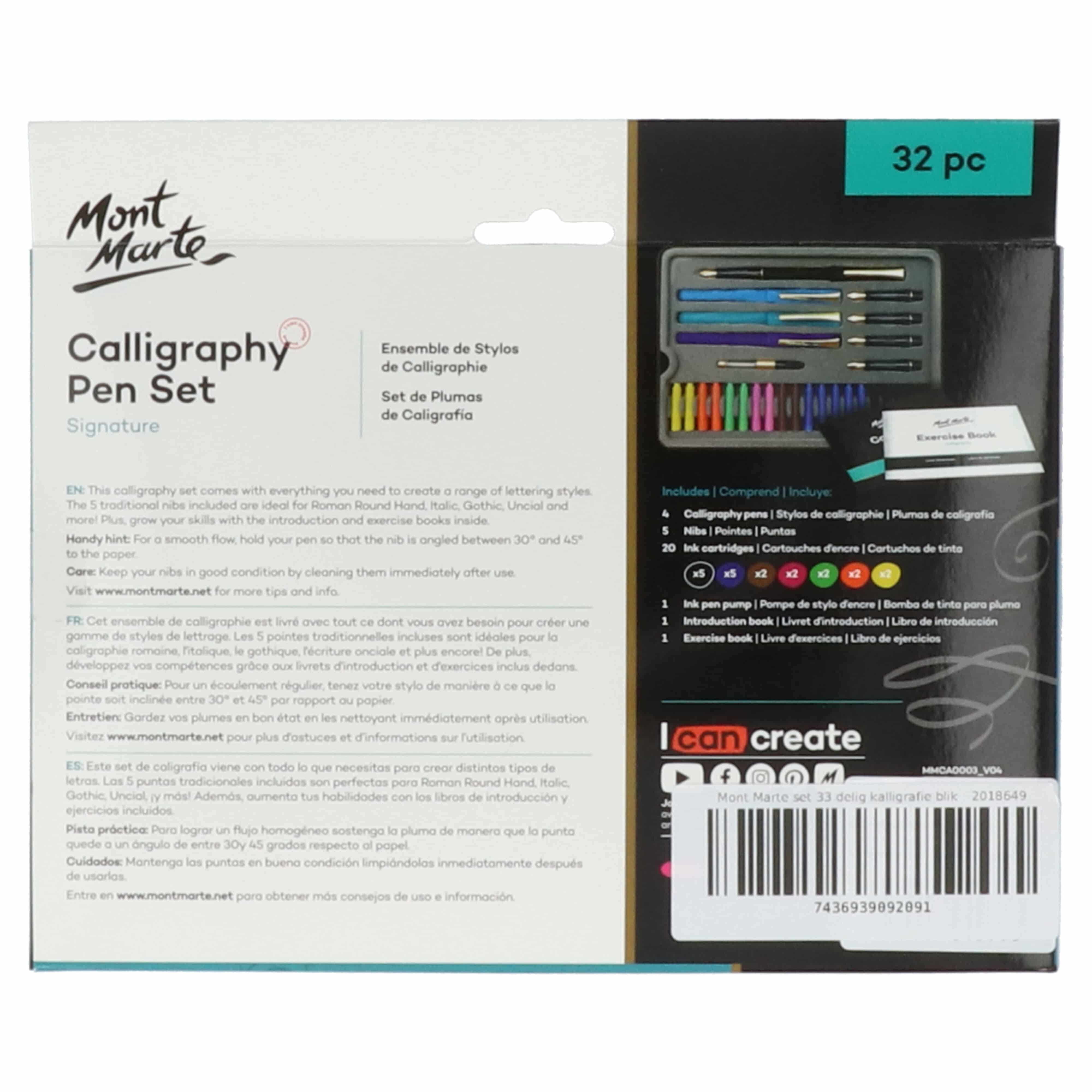 Mont Marte® Signature 33 delige Kalligrafie set - Kalligrafiepennen