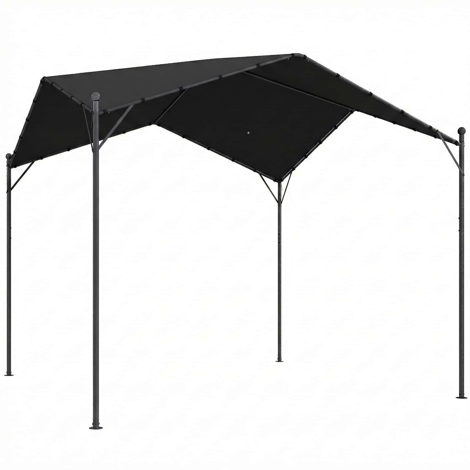 4goodz Pergola 3x3m Waterafstotend Winterbestendig Zonnescherm met Zadeldak - Zwart