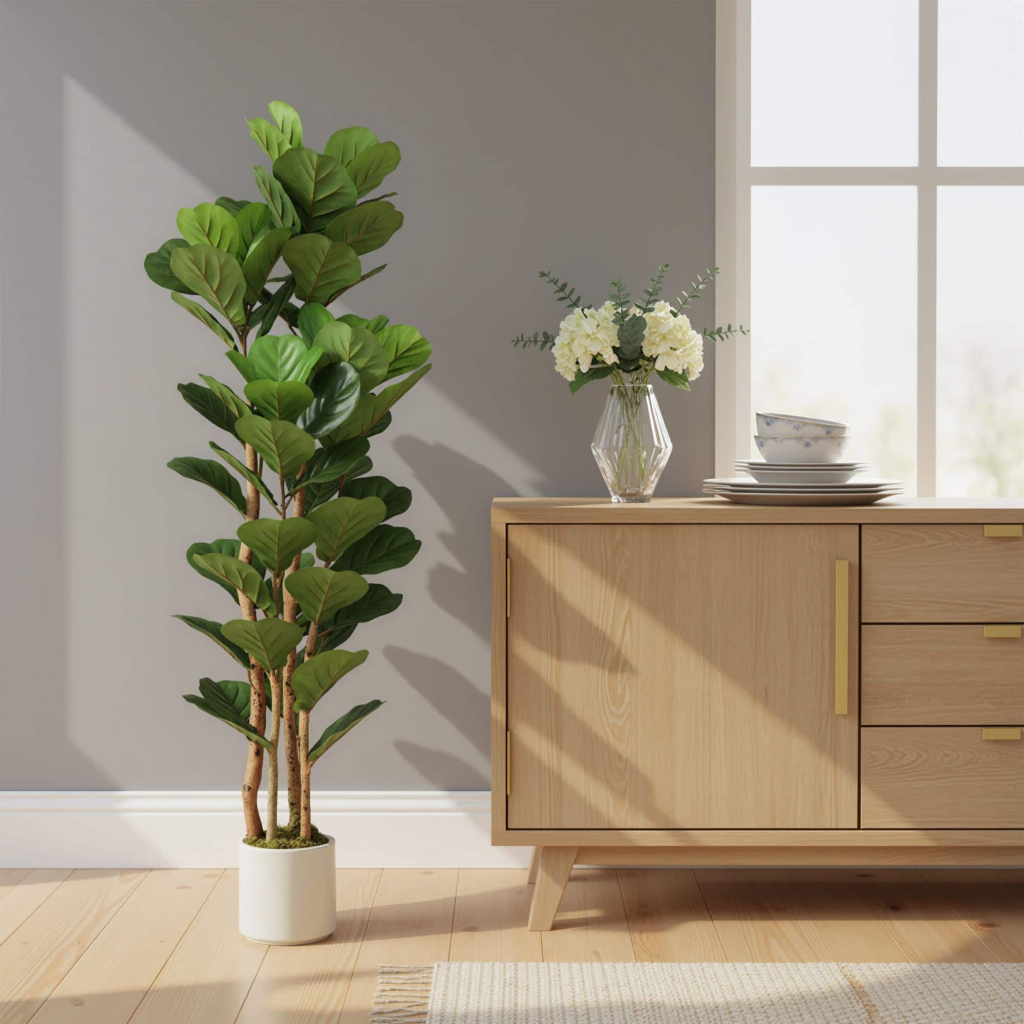 4goodz kunstplant Vijg met 71 bladeren - houten stam 150 cm - Groen 4goodz kunstplant Vijg met 71 bladeren - houten stam 150 cm - Groen