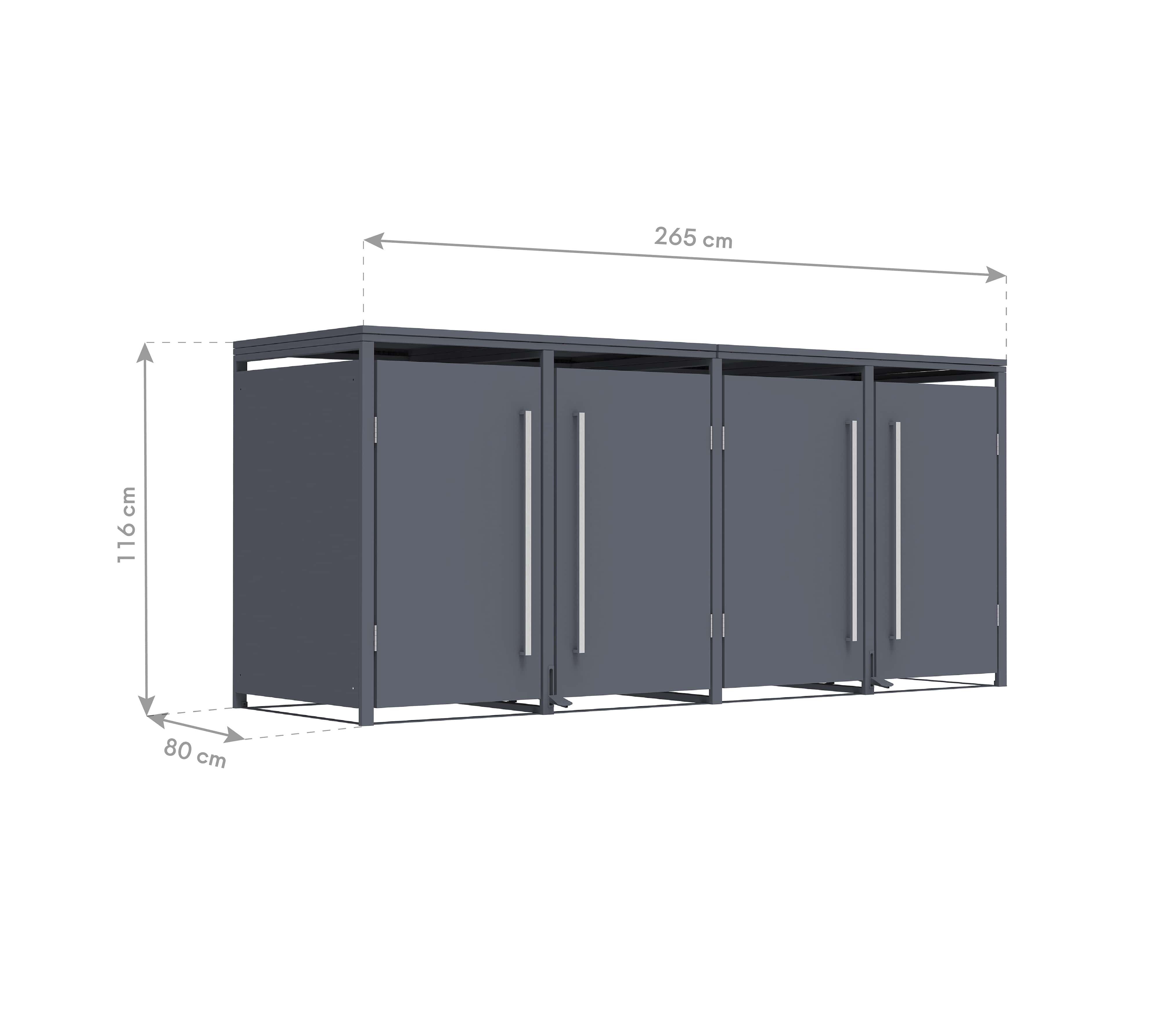 Westmann Pedura-4 Metalen Containerombouw met Pedaal bediening - 4 kliko's - Antraciet